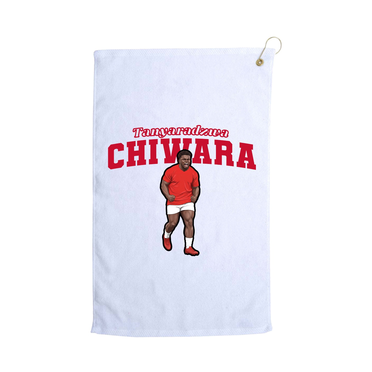 Golf Towel — Name Arch in White