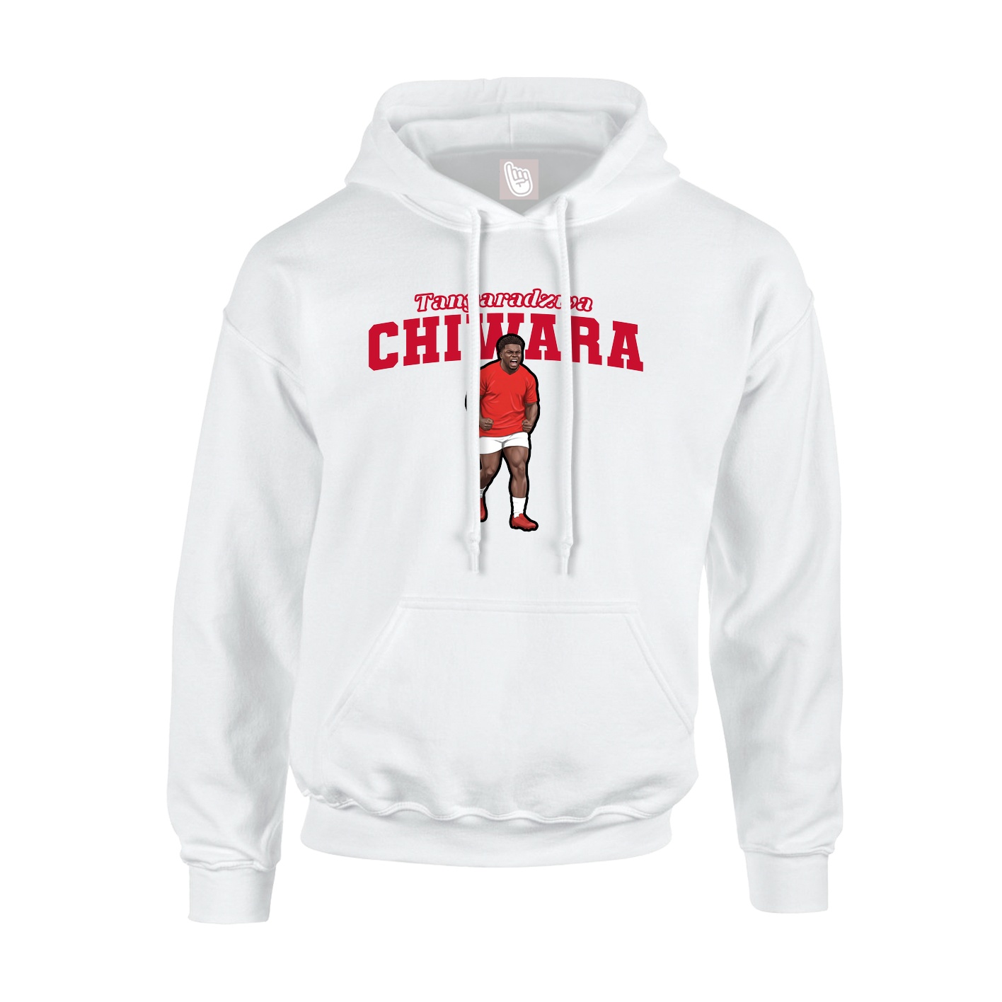 Youth Hoodie — Name Arch in White