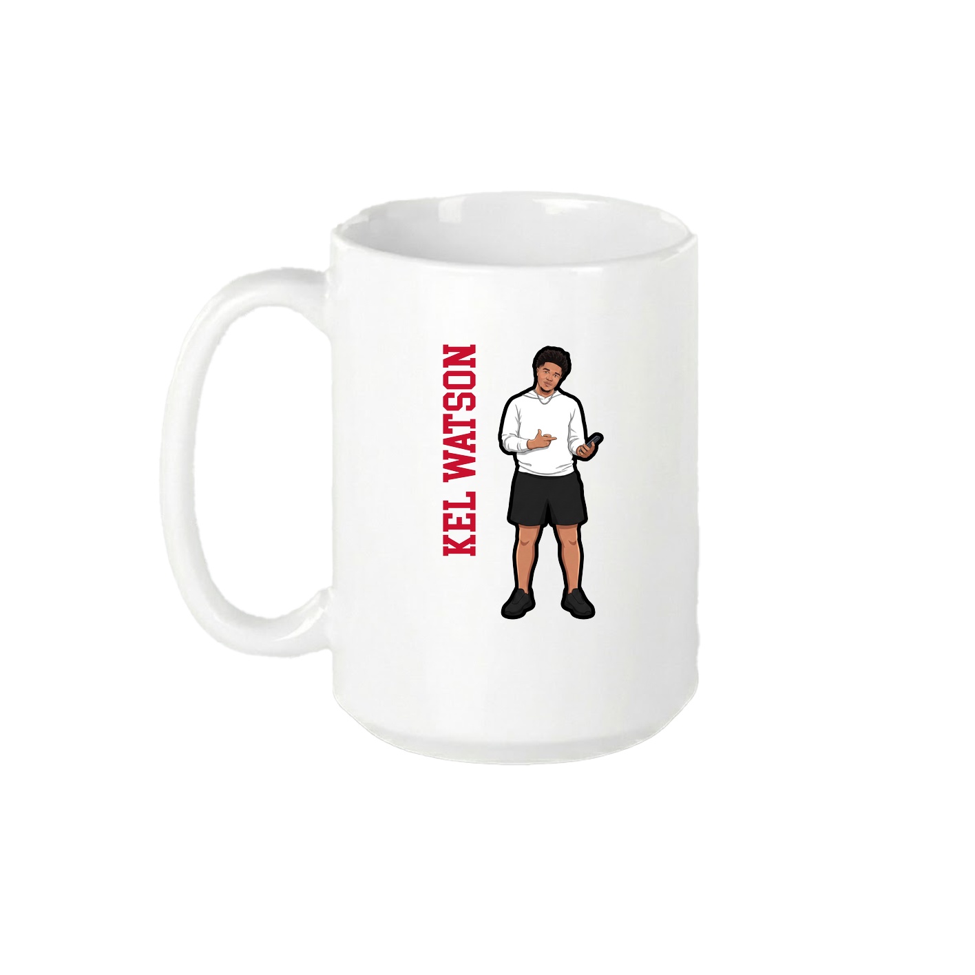 15oz Coffee Mug — Name Vertical in White