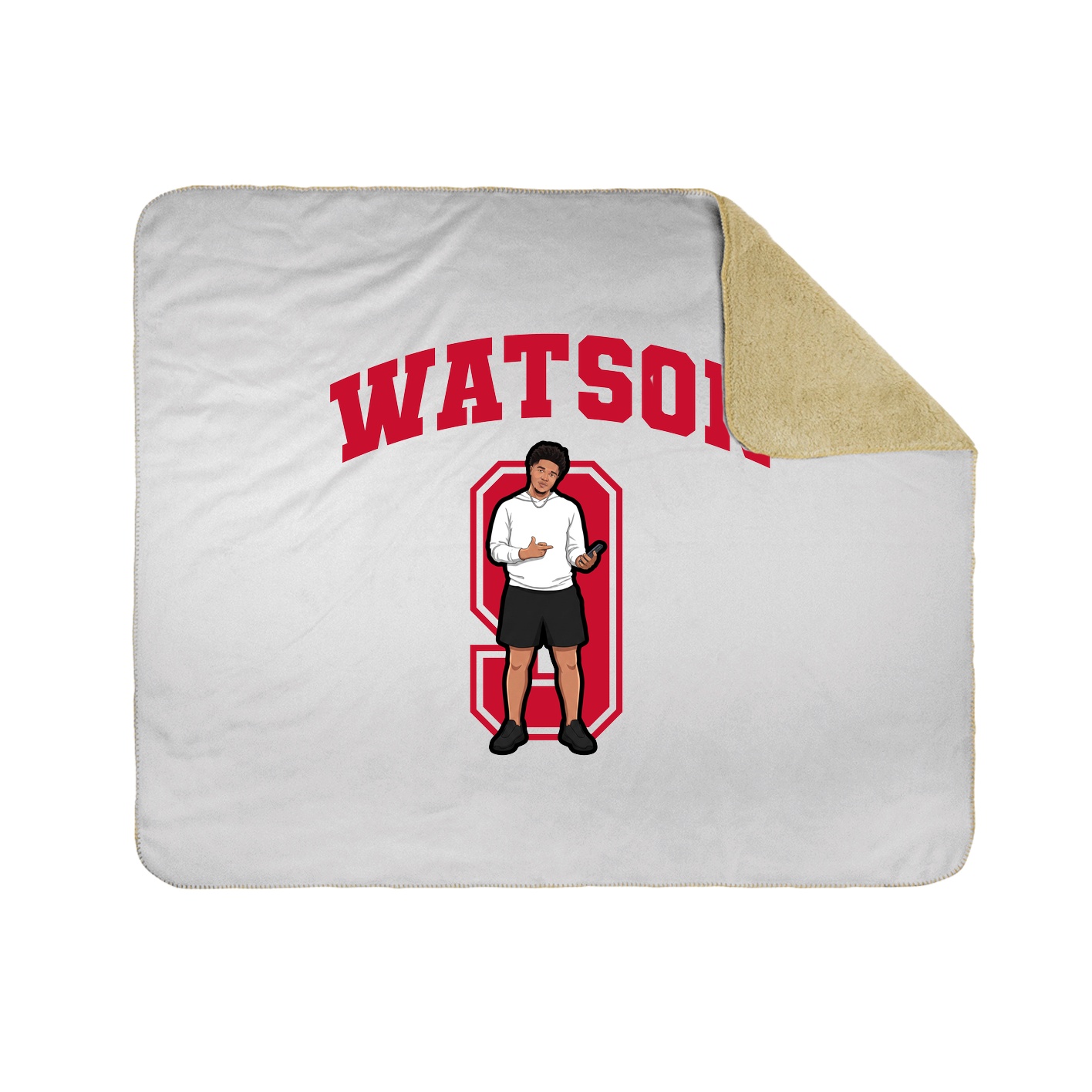 Throw Blanket — Number in White