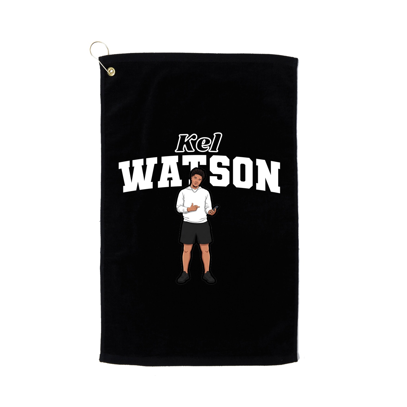 Golf Towel — Name Arch in Black