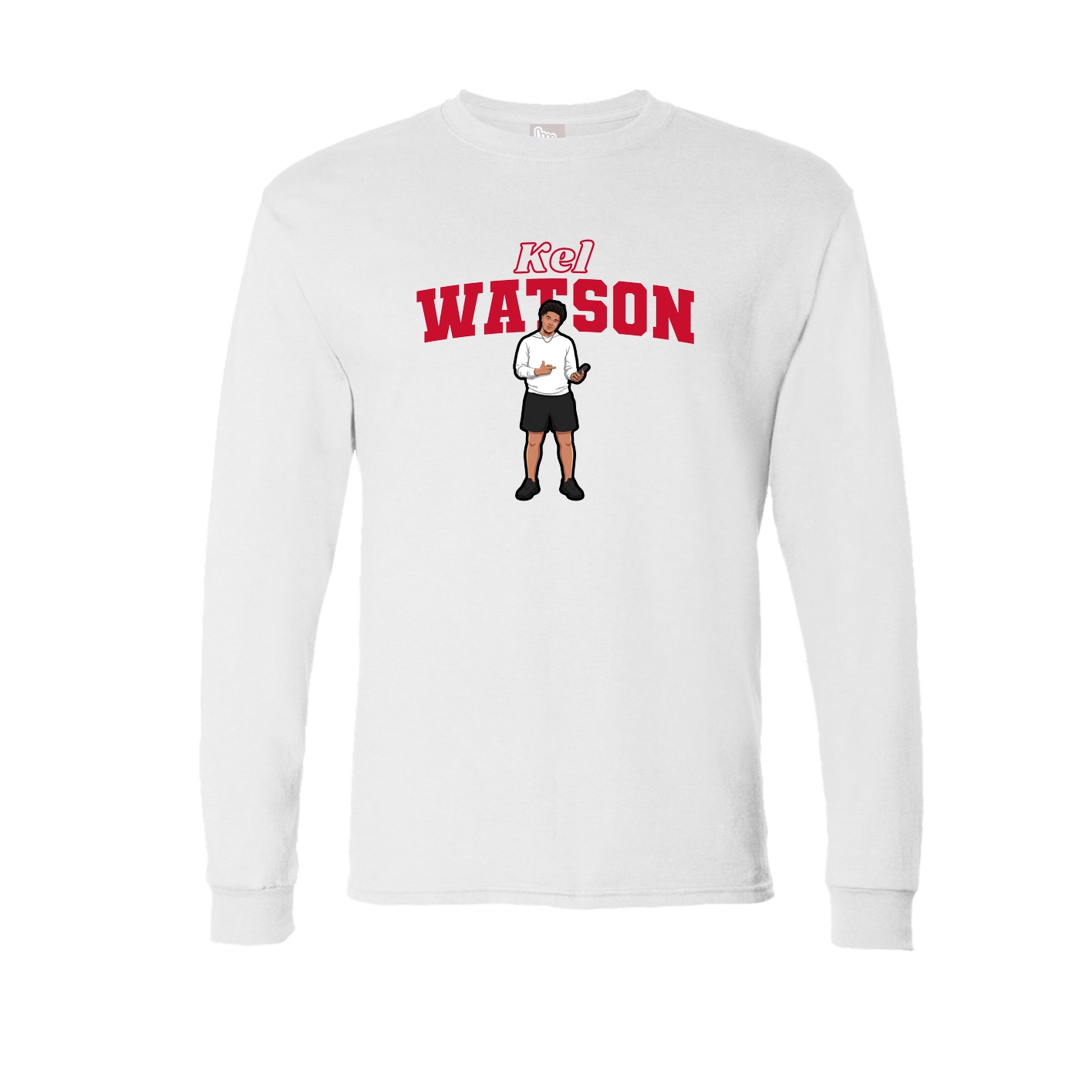 Long Sleeve Tee — Name Arch in White