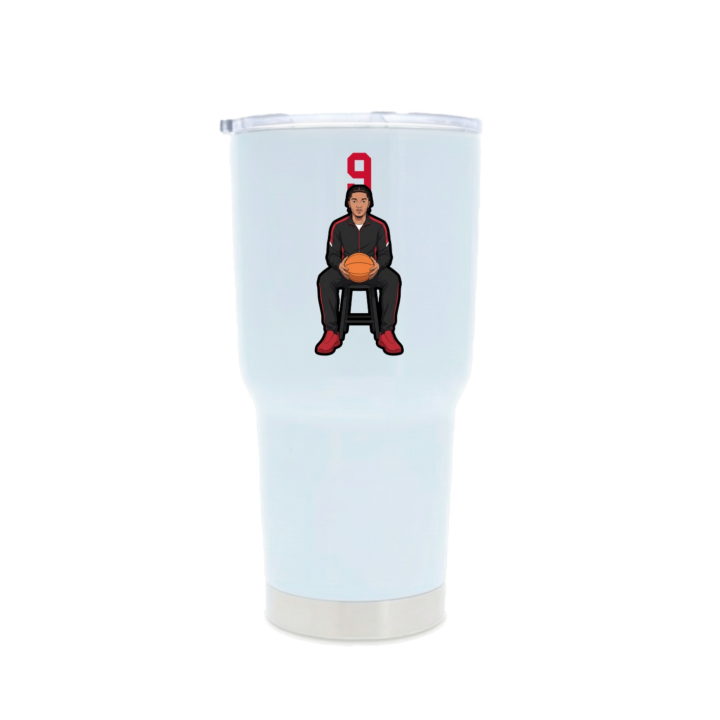 30oz Stainless Steel Tumbler — Number Top in White