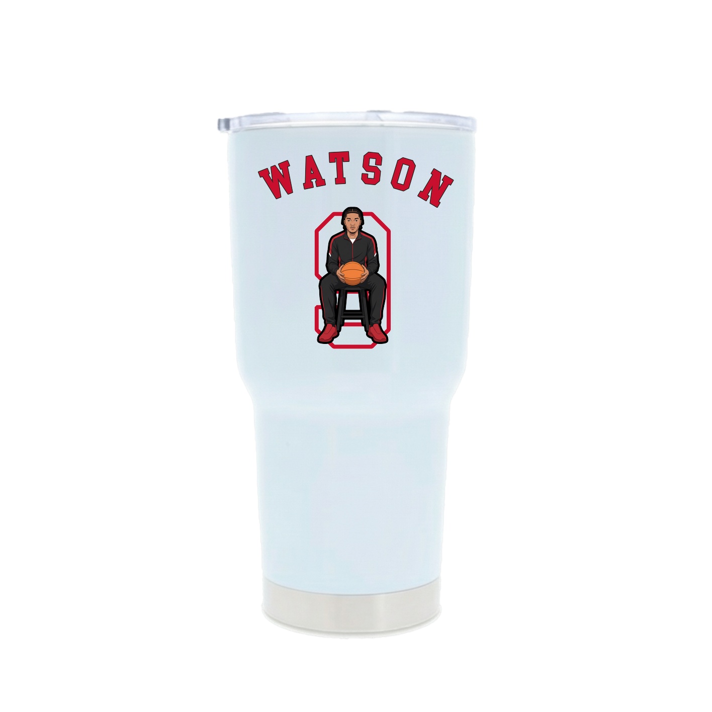 30oz Stainless Steel Tumbler — Shirsey Arch in White