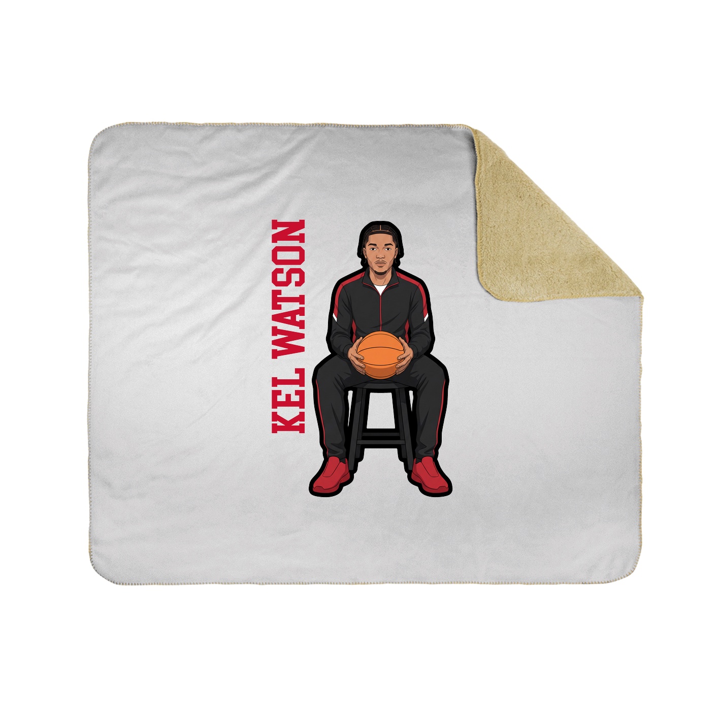 Throw Blanket — Name Vertical in White