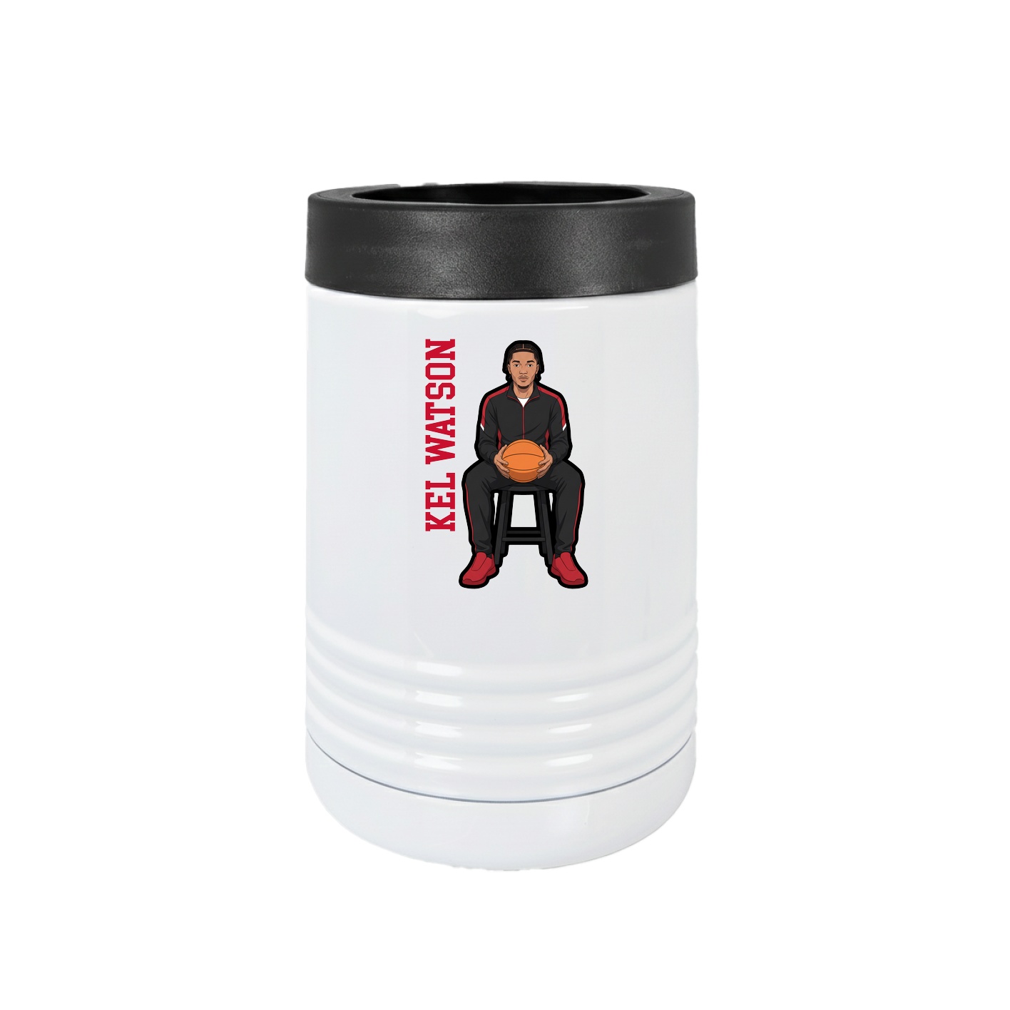 Beverage Holder — Name Vertical in White