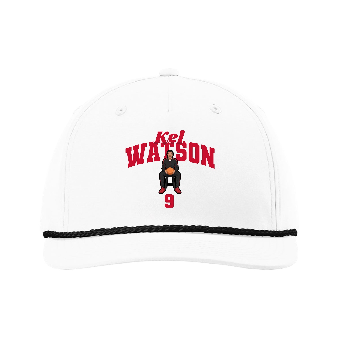 Five-Panel Classic Rope Cap — Signature Arch in White