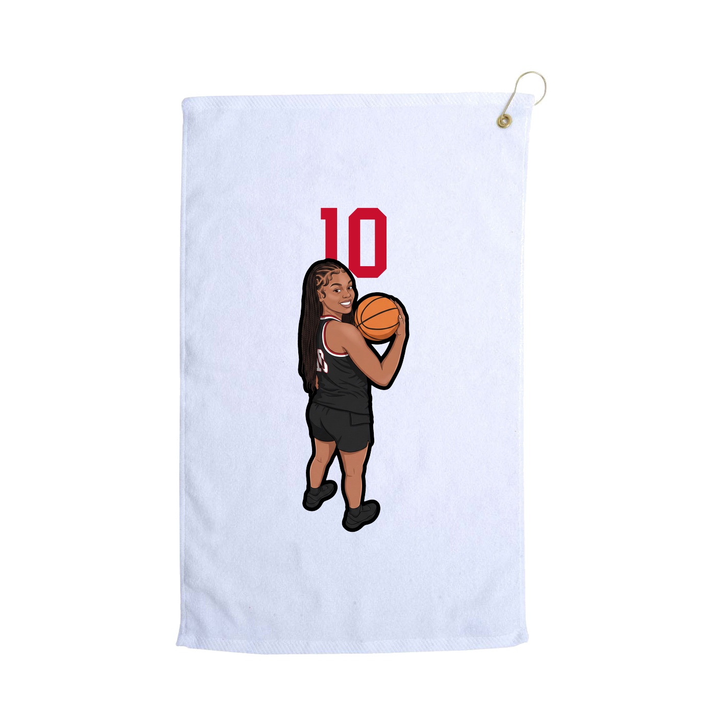 Golf Towel — Number Top in White