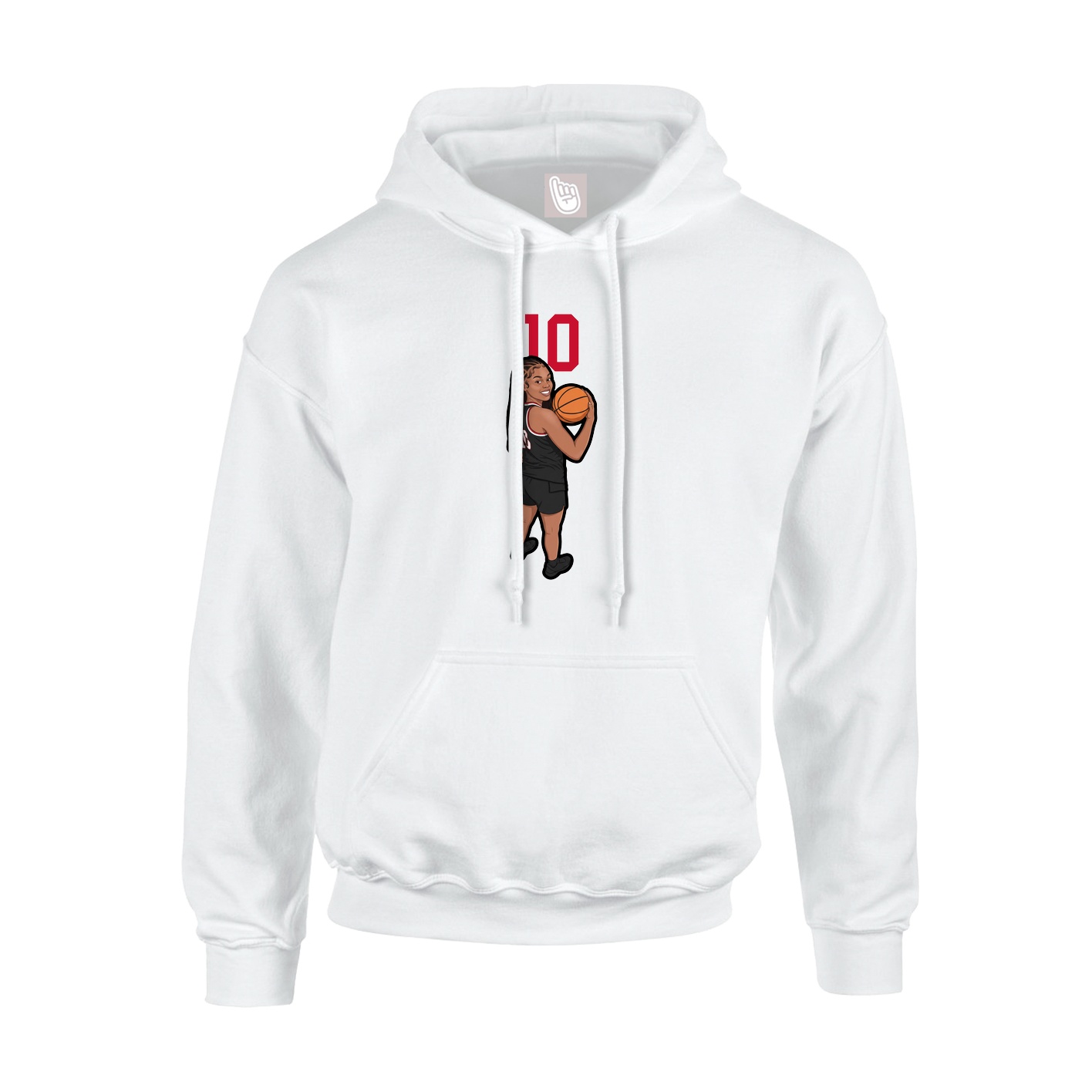 Youth Hoodie — Number Top in White