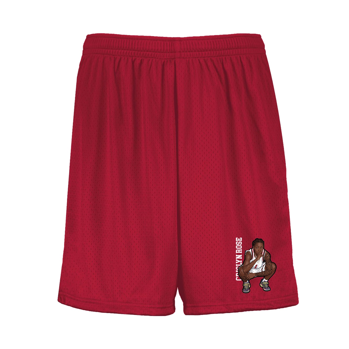Shorts — Name Vertical in Red