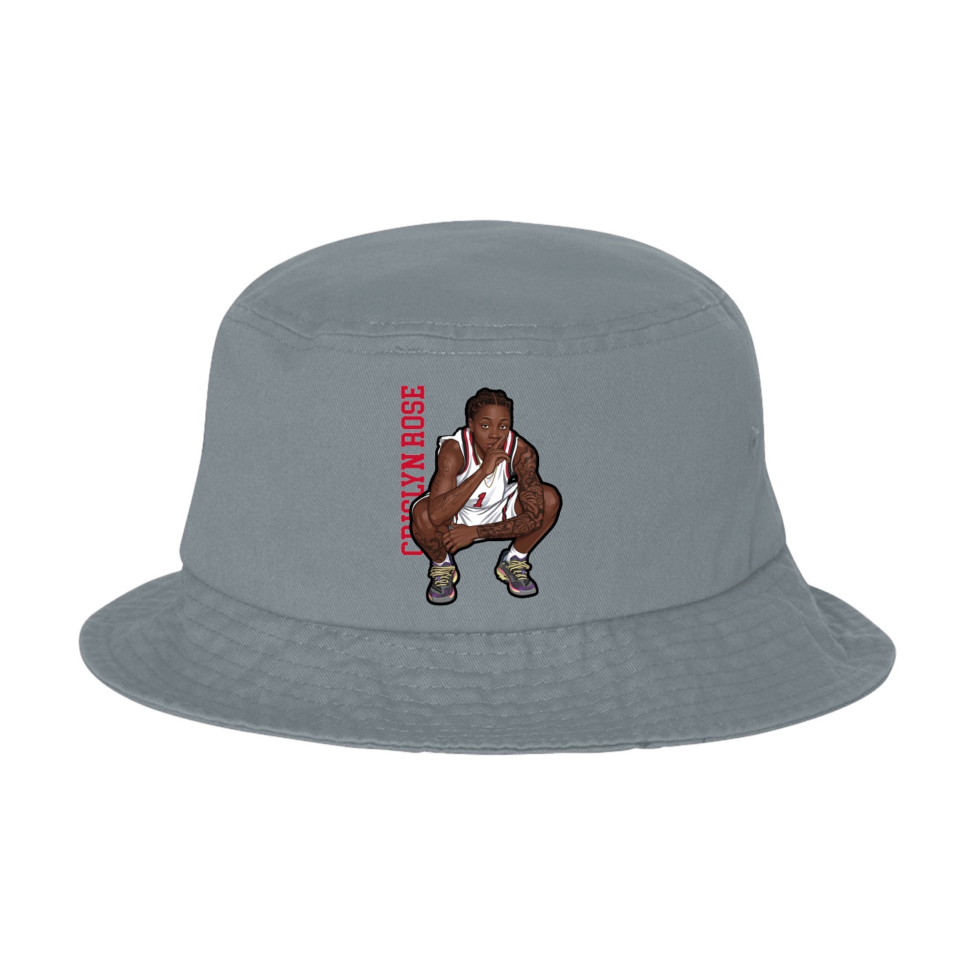 Bucket Cap — Name Vertical in Grey