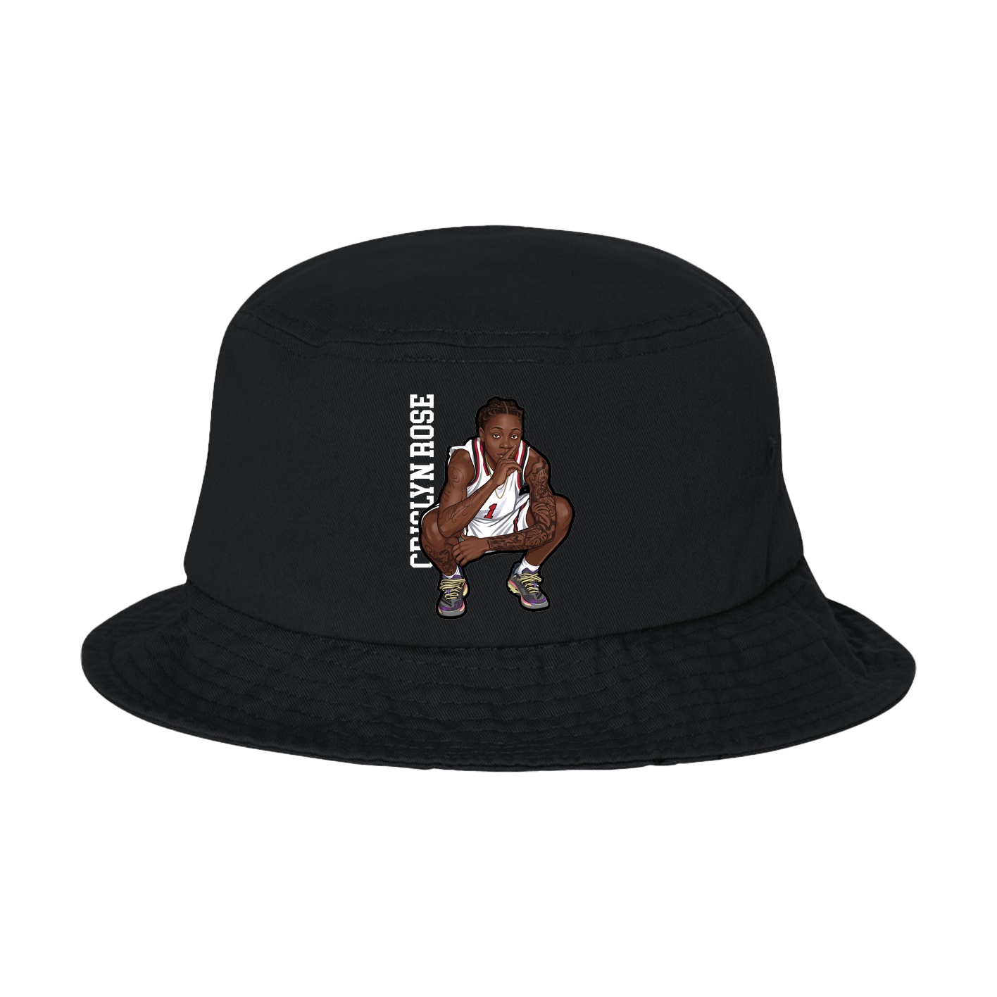 Bucket Cap — Name Vertical in Black