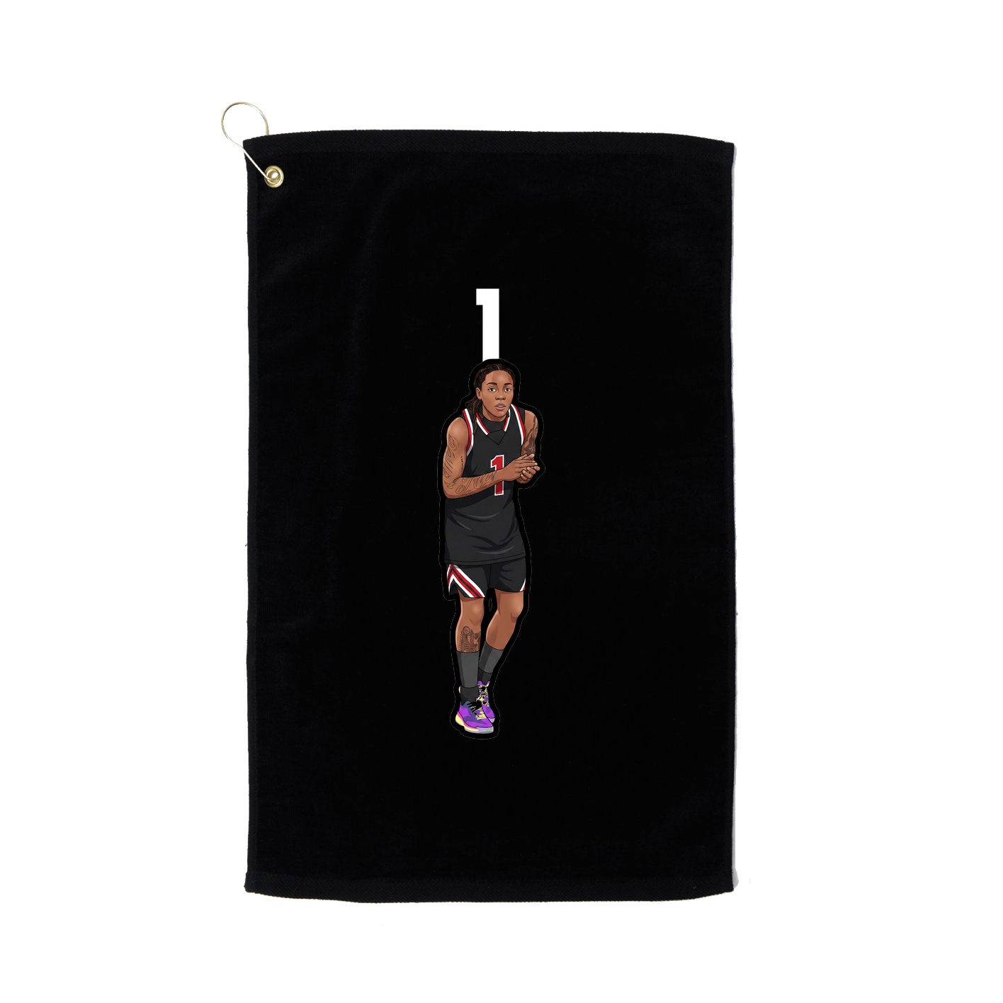 Golf Towel — Number Top in Black