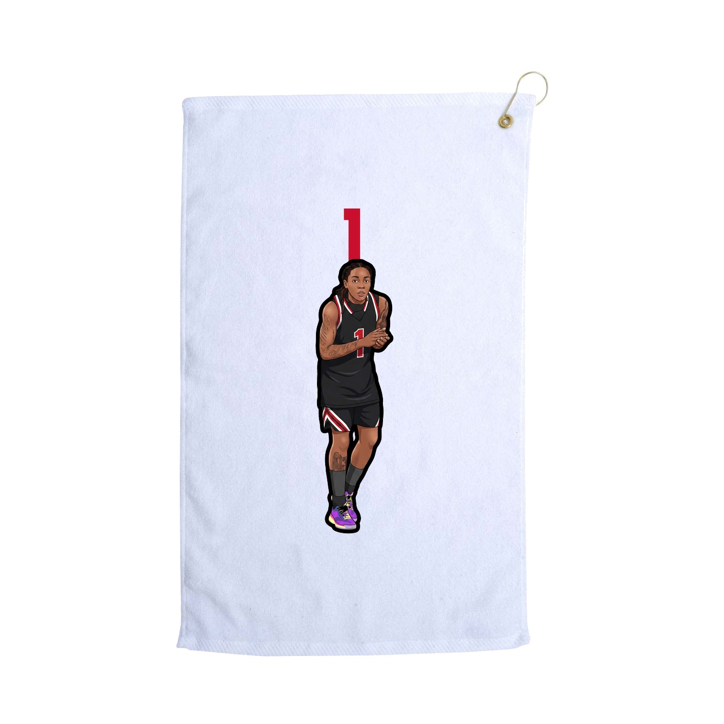 Golf Towel — Number Top in White