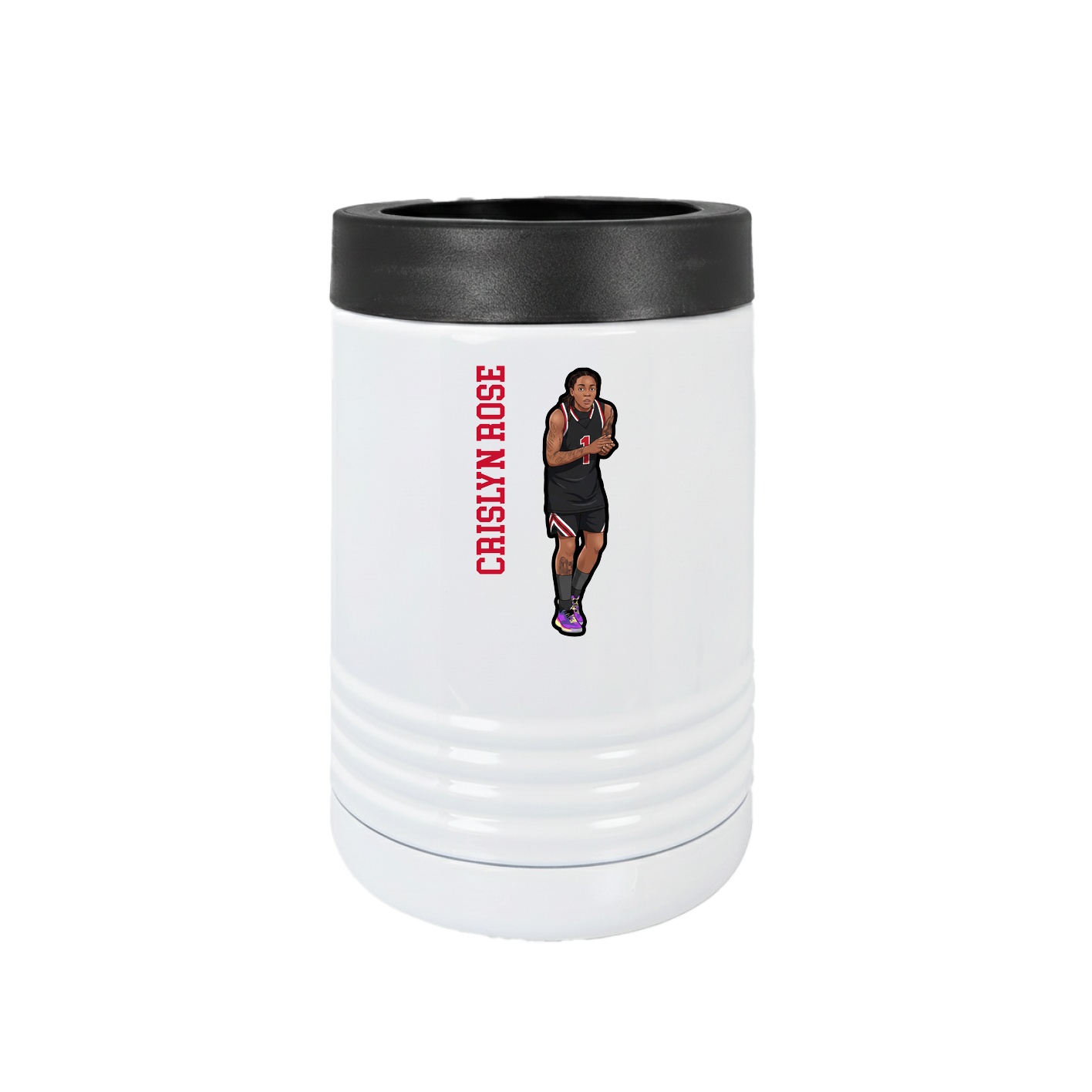 Beverage Holder — Name Vertical in White