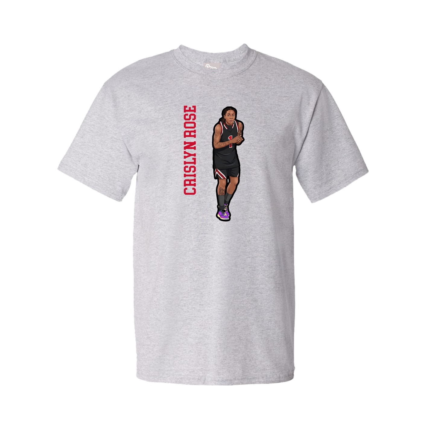 Tee — Name Vertical in Grey