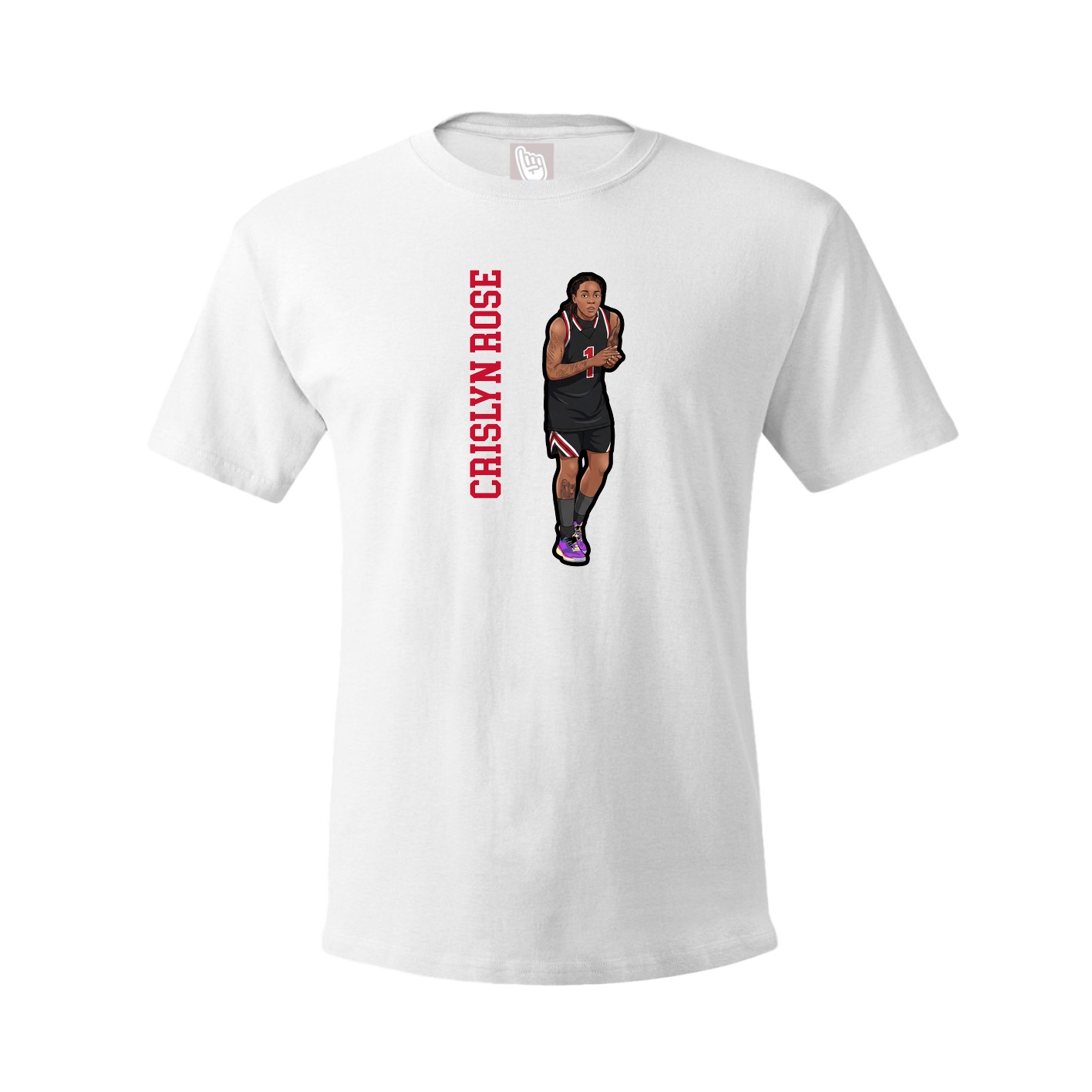 Tee — Name Vertical in White