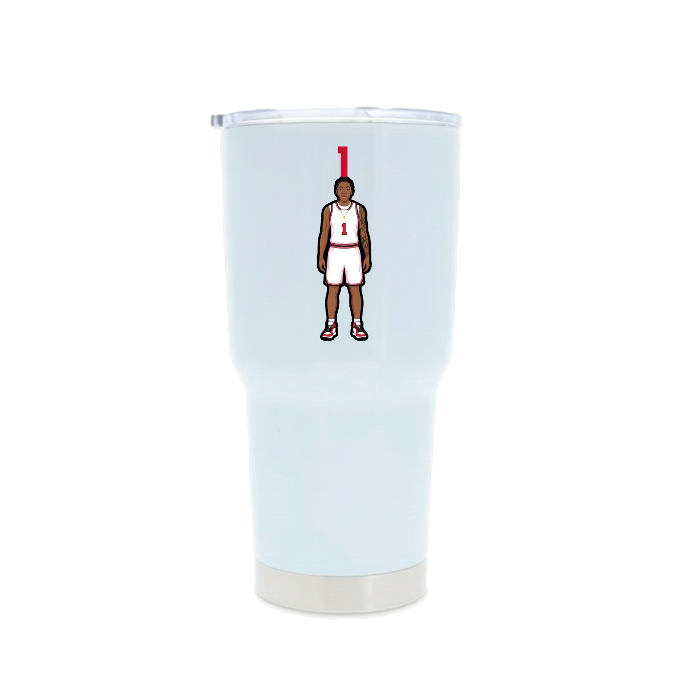 30oz Stainless Steel Tumbler — Number Top in White