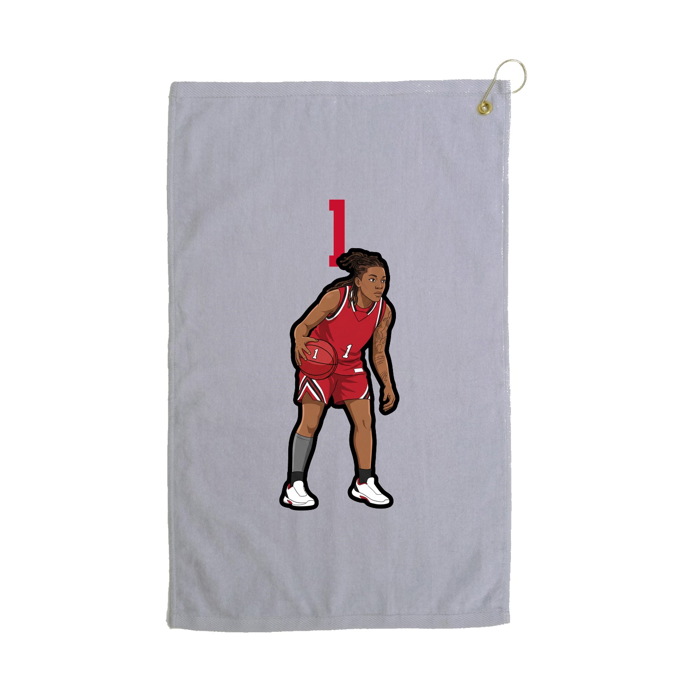 Golf Towel — Number Top in Grey
