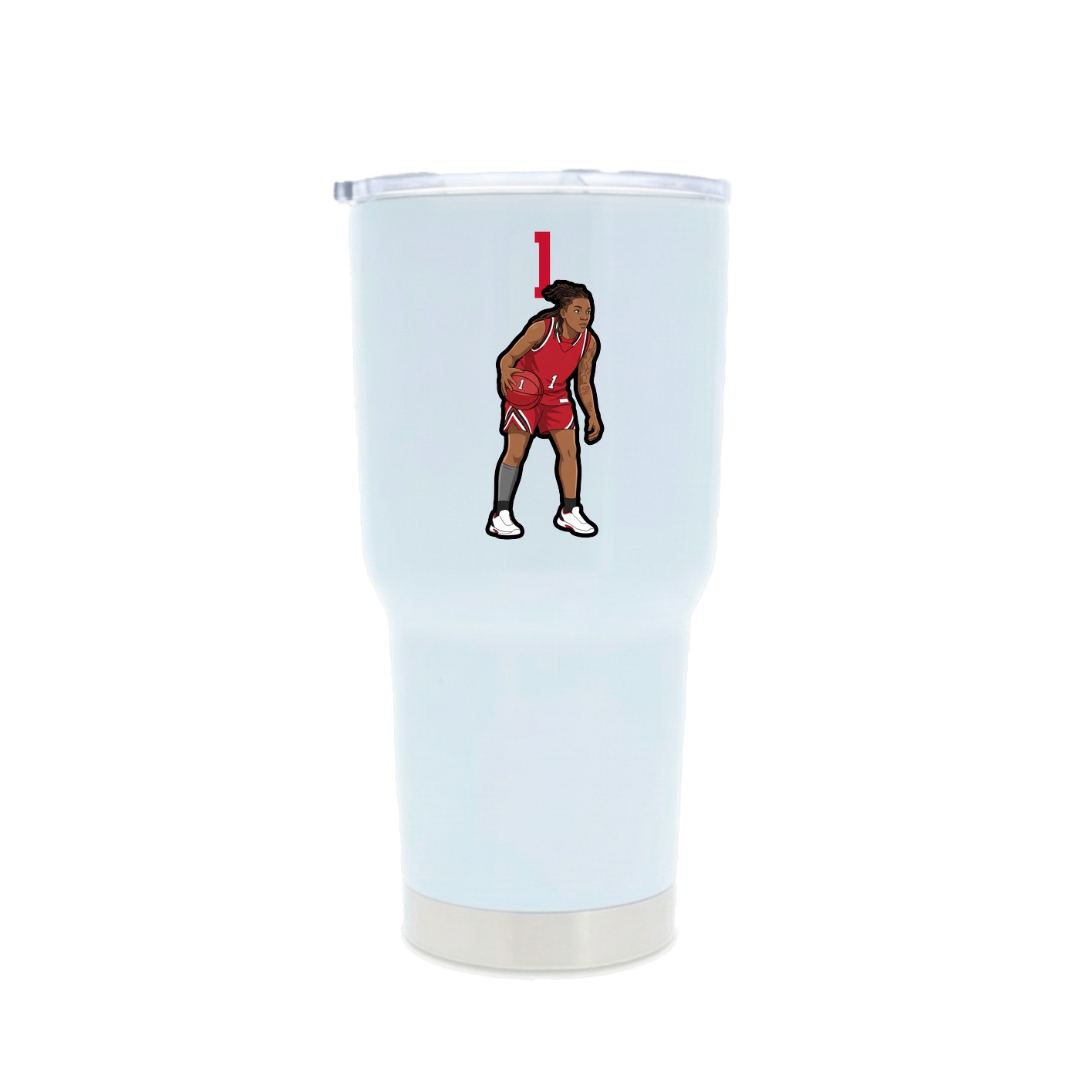 30oz Stainless Steel Tumbler — Number Top in White