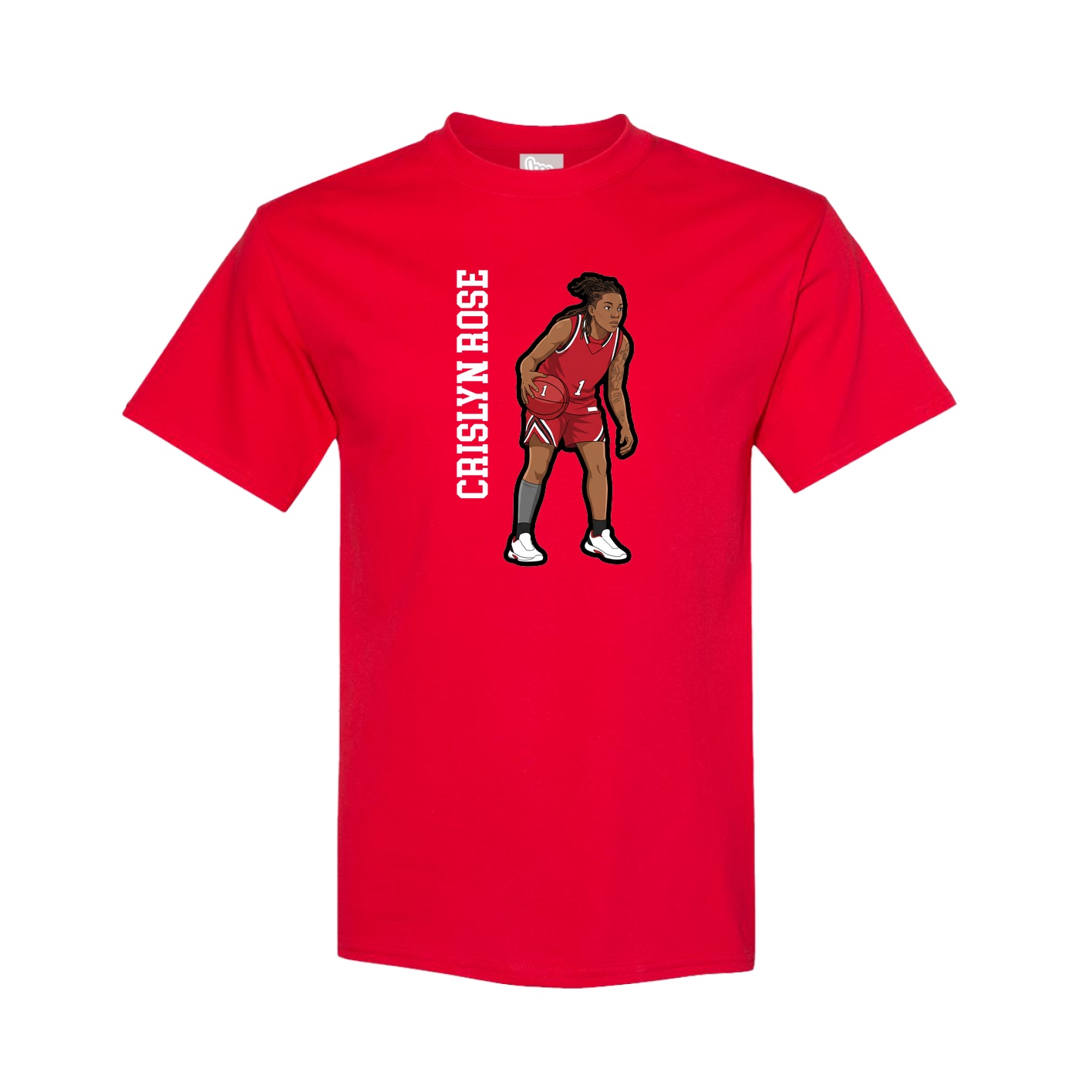 Tee — Name Vertical in Red