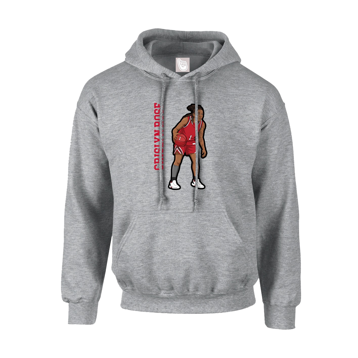 Hoodie — Name Vertical in Grey