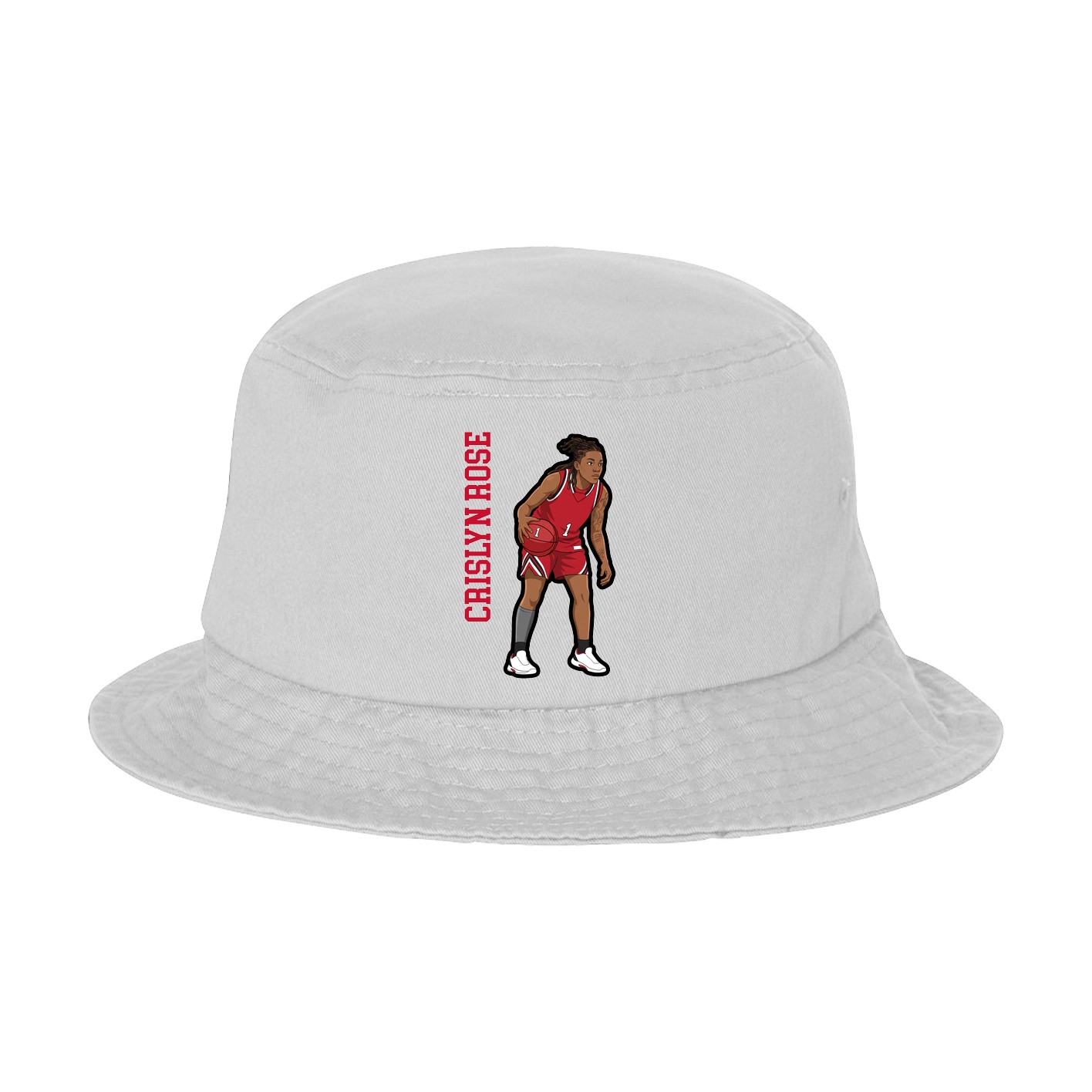 Bucket Cap — Name Vertical in White