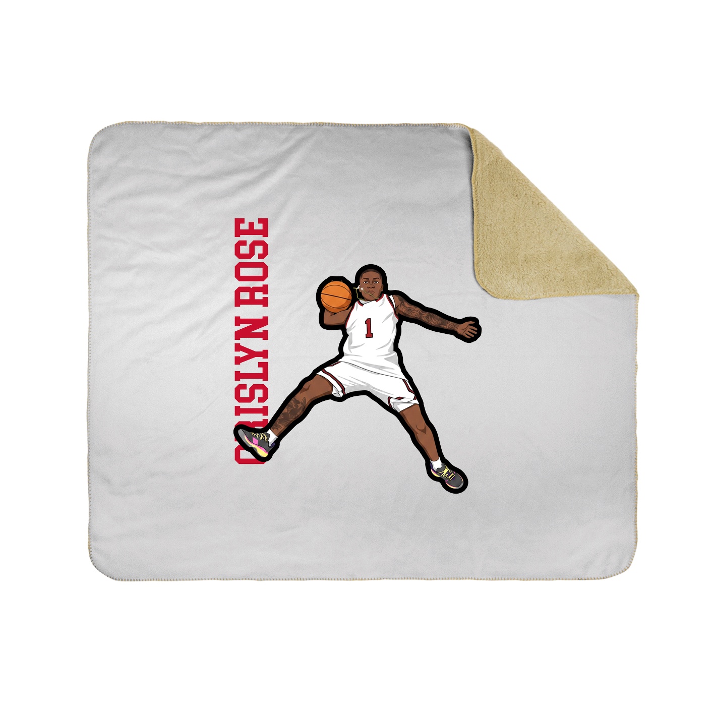Throw Blanket — Name Vertical in White