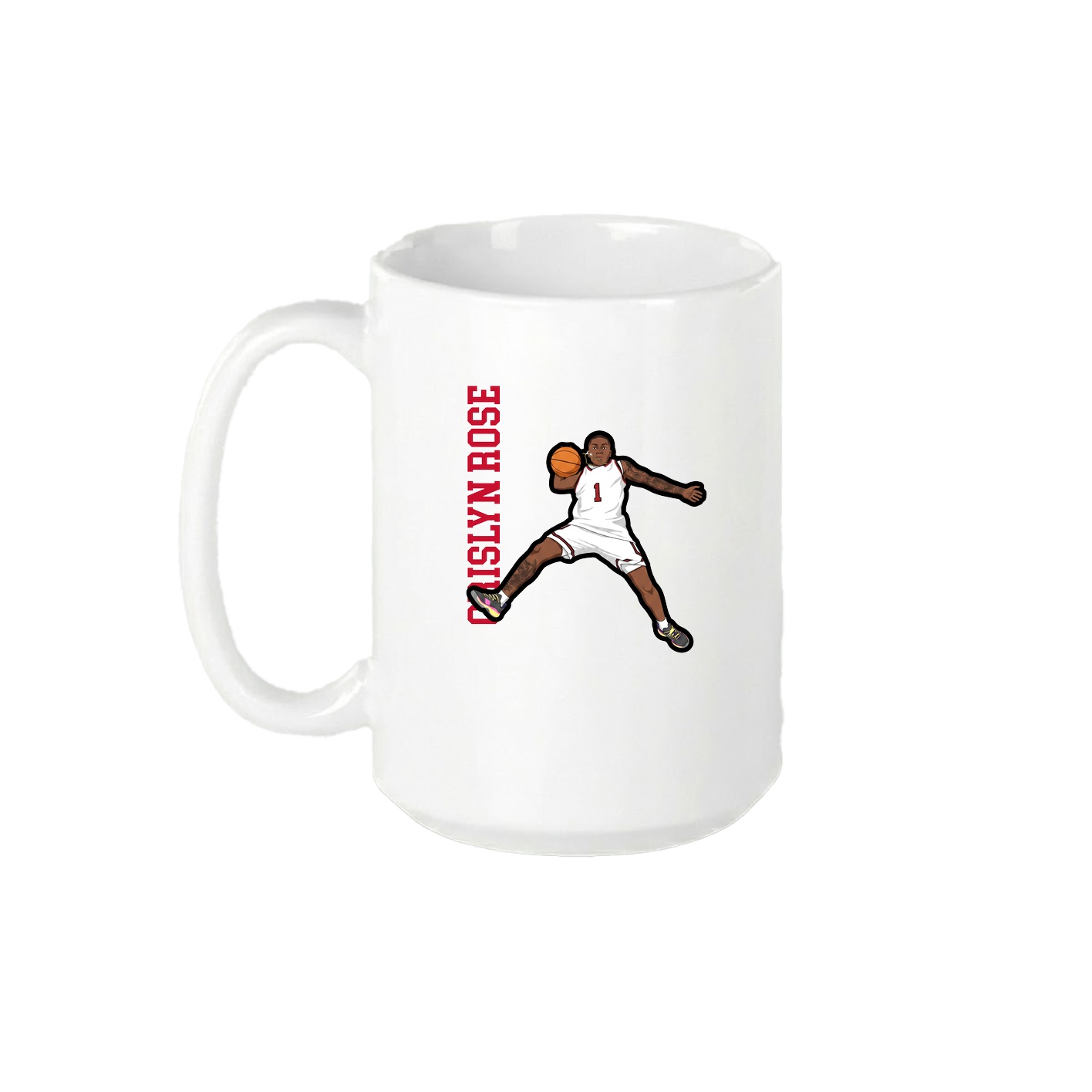 15oz Coffee Mug — Name Vertical in White