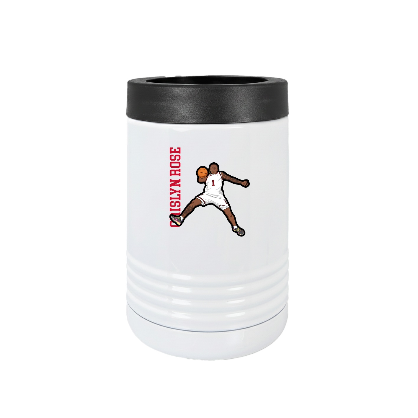 Beverage Holder — Name Vertical in White
