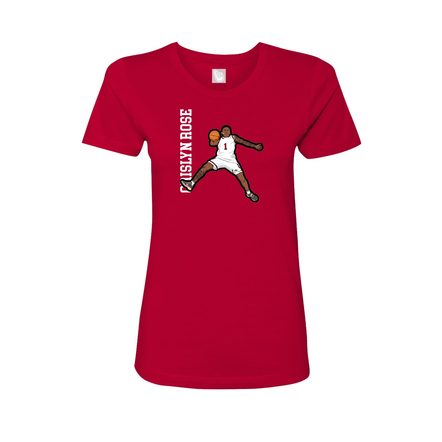 Womens Tee — Name Vertical in Red