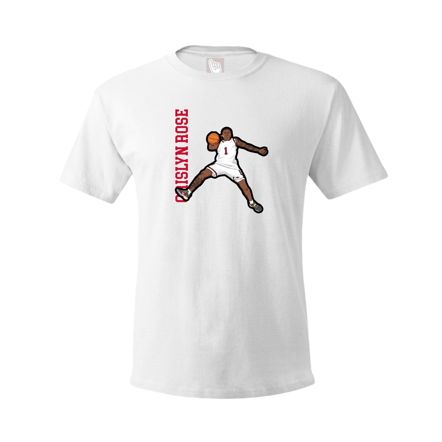 Youth Tee — Name Vertical in White