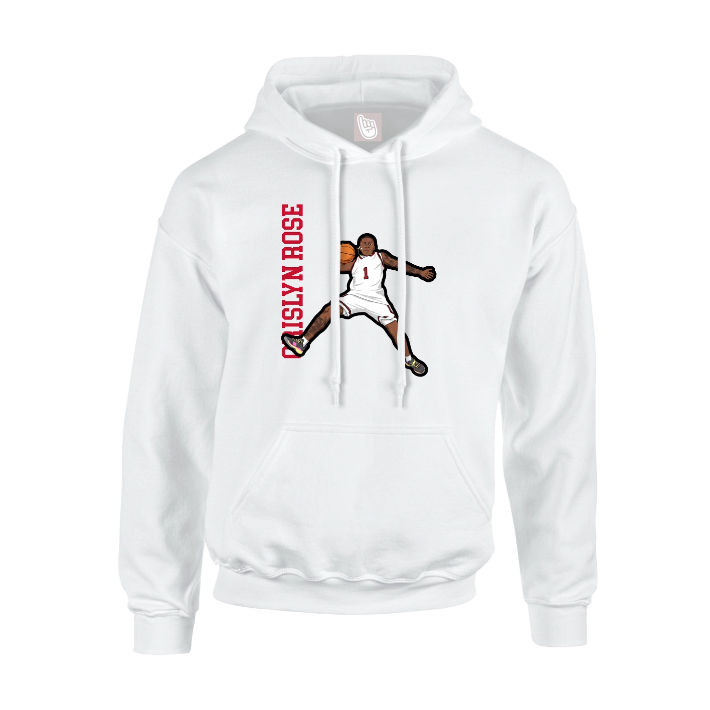 Youth Hoodie — Name Vertical in White