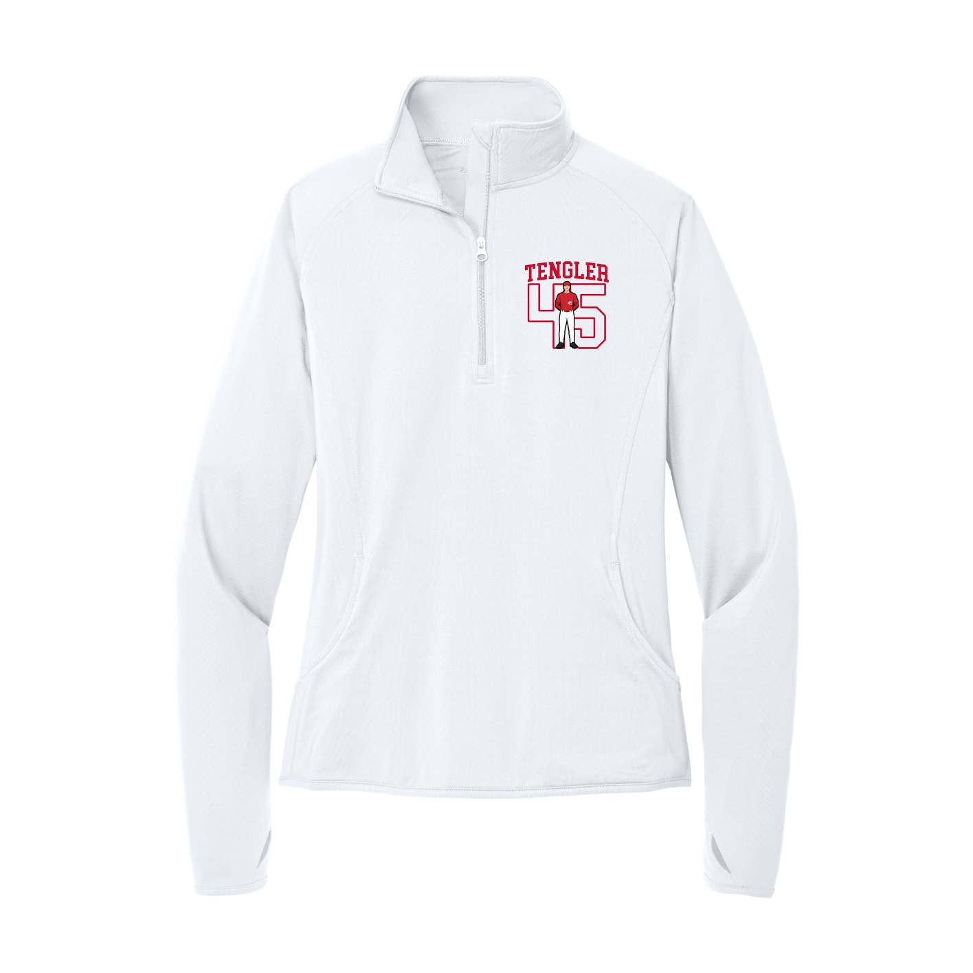 Women's Q-Zip Pullover — Shirsey in White