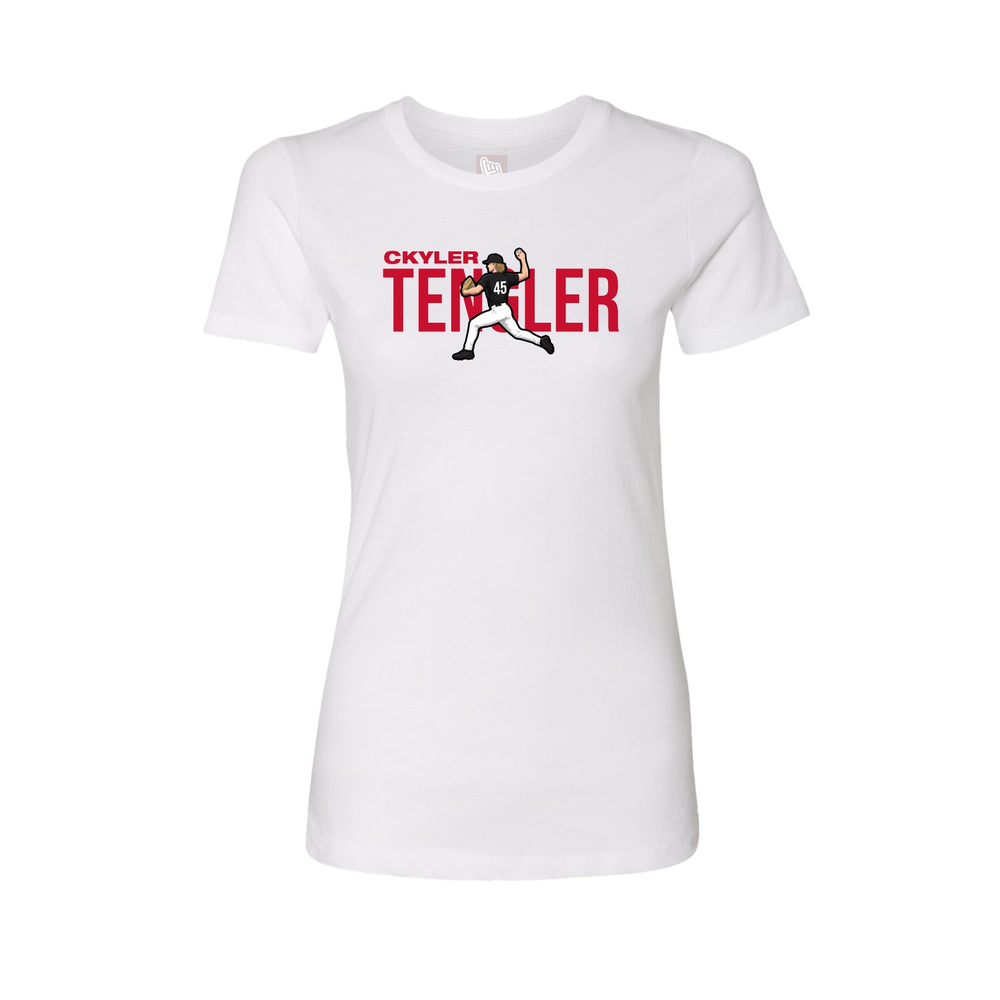 Fitted Women's Tee — Player Name in White