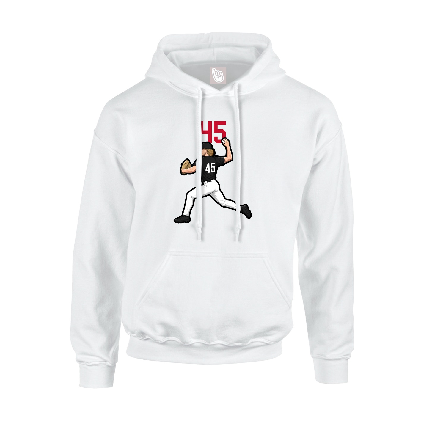 Youth Hoodie — Number Top in White