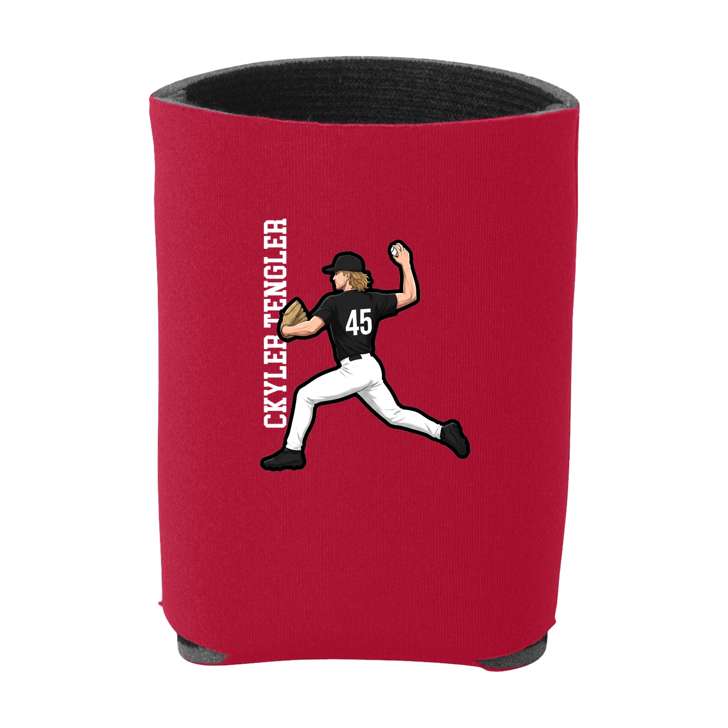 Can Holder — Name Vertical in Red