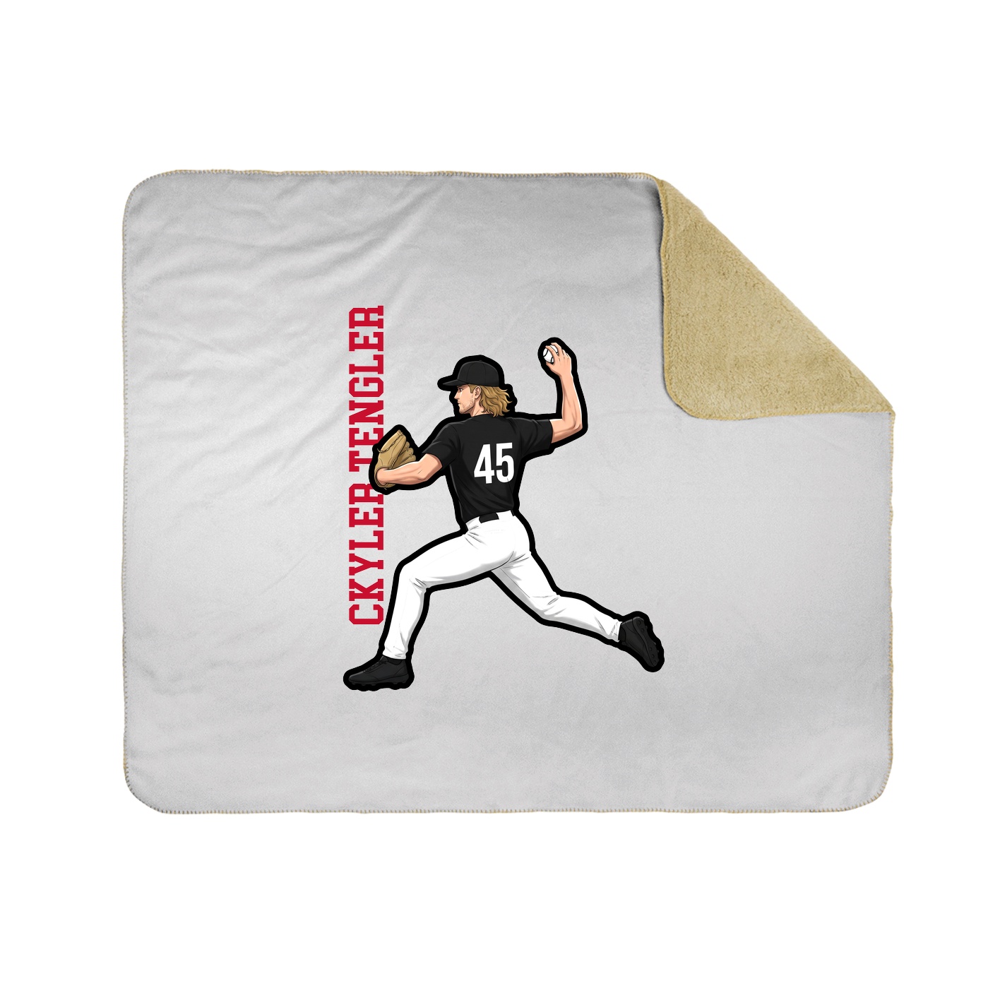 Throw Blanket — Name Vertical in White