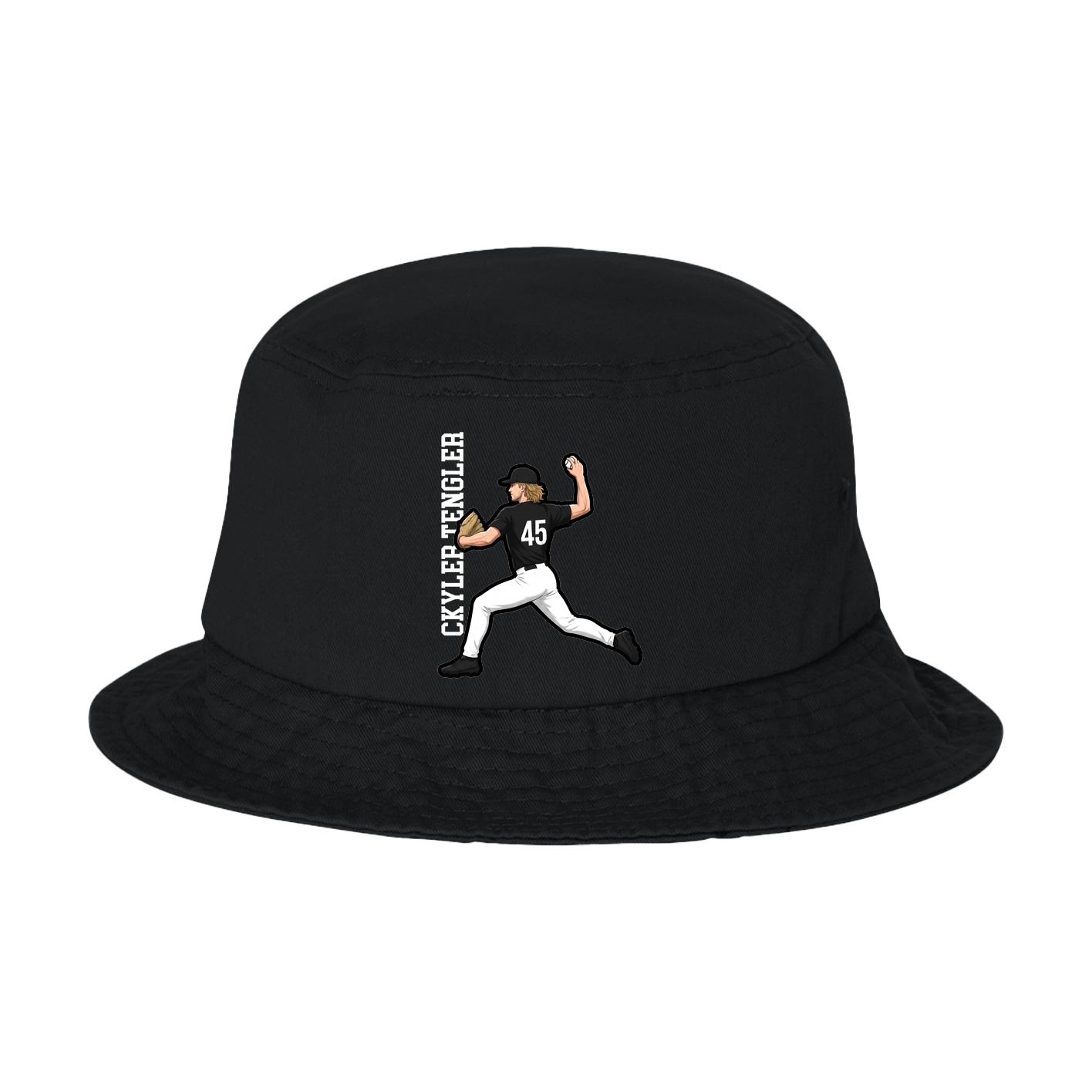 Bucket Cap — Name Vertical in Black