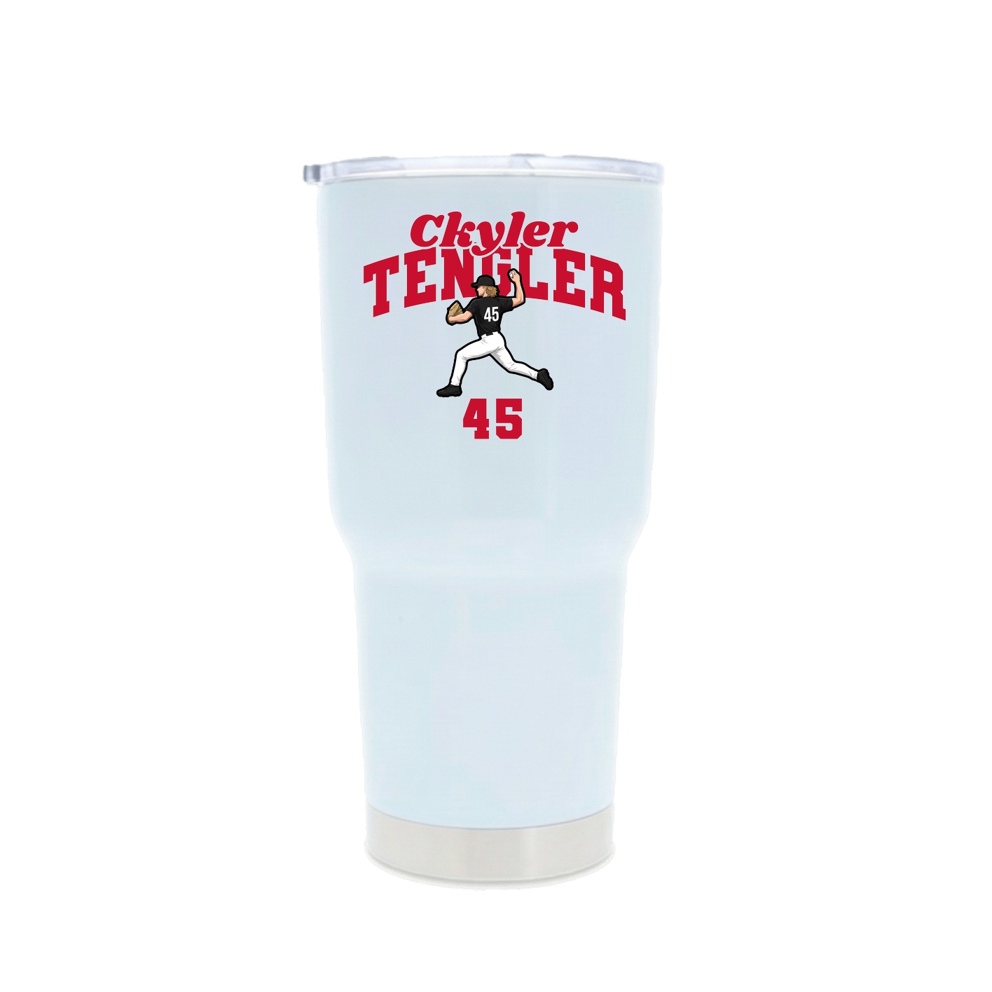 30oz Stainless Steel Tumbler — Signature Arch in White