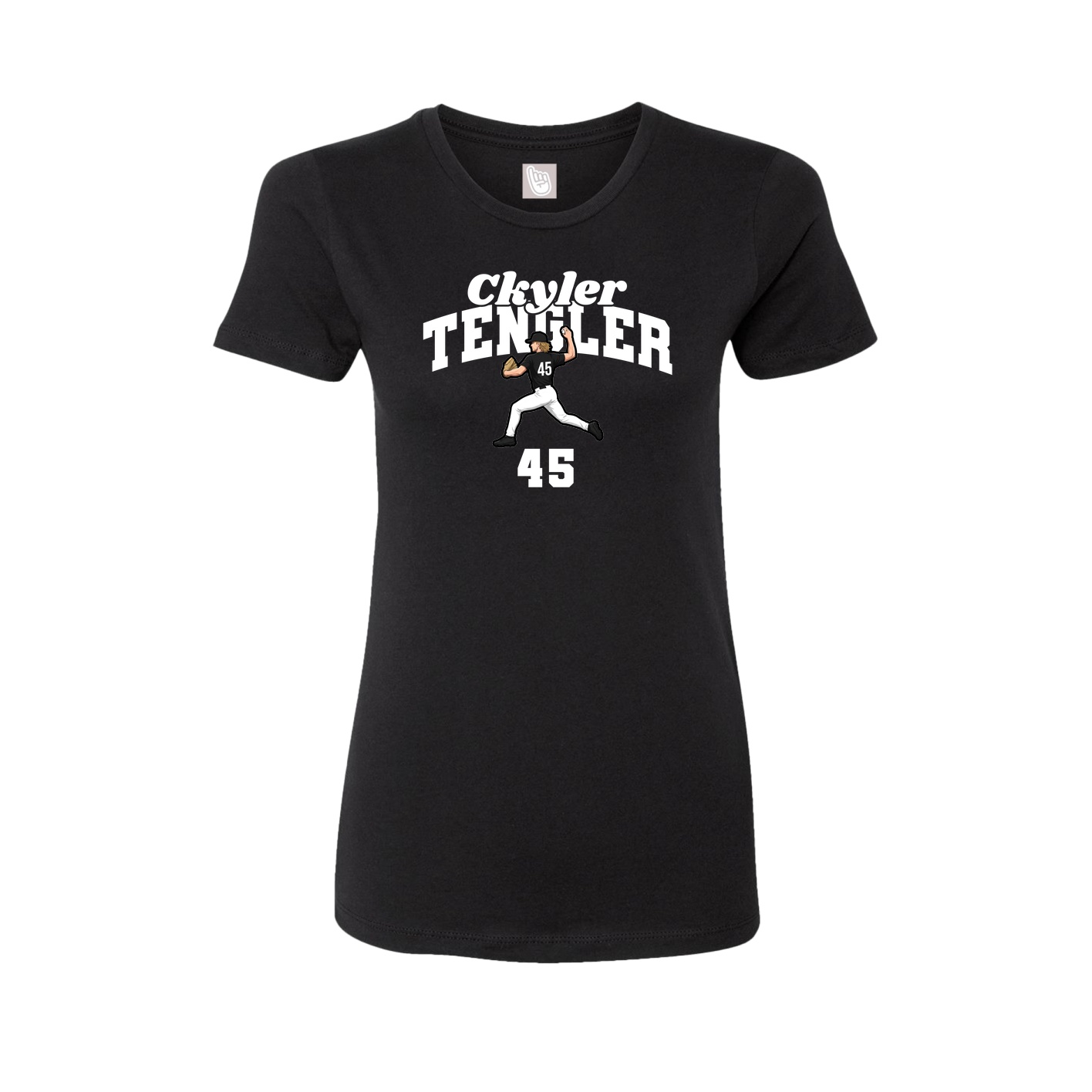 Fitted Women's Tee — Signature Arch in Black