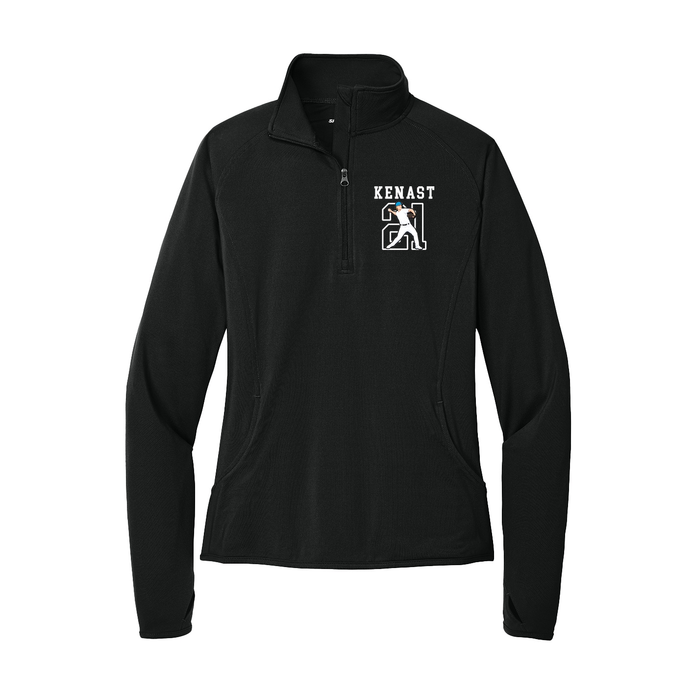 Women's Q-Zip Pullover — Shirsey in Black