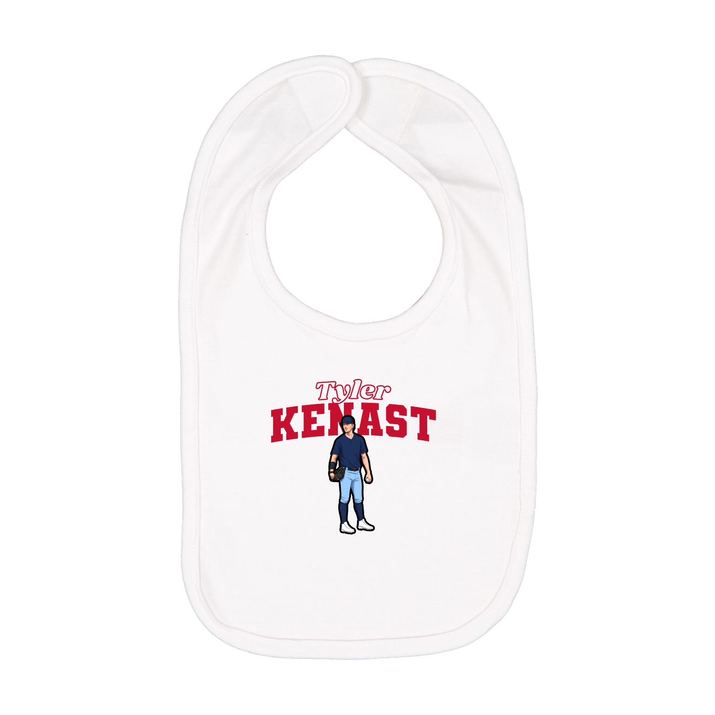 Infant Bib — Name Arch in White