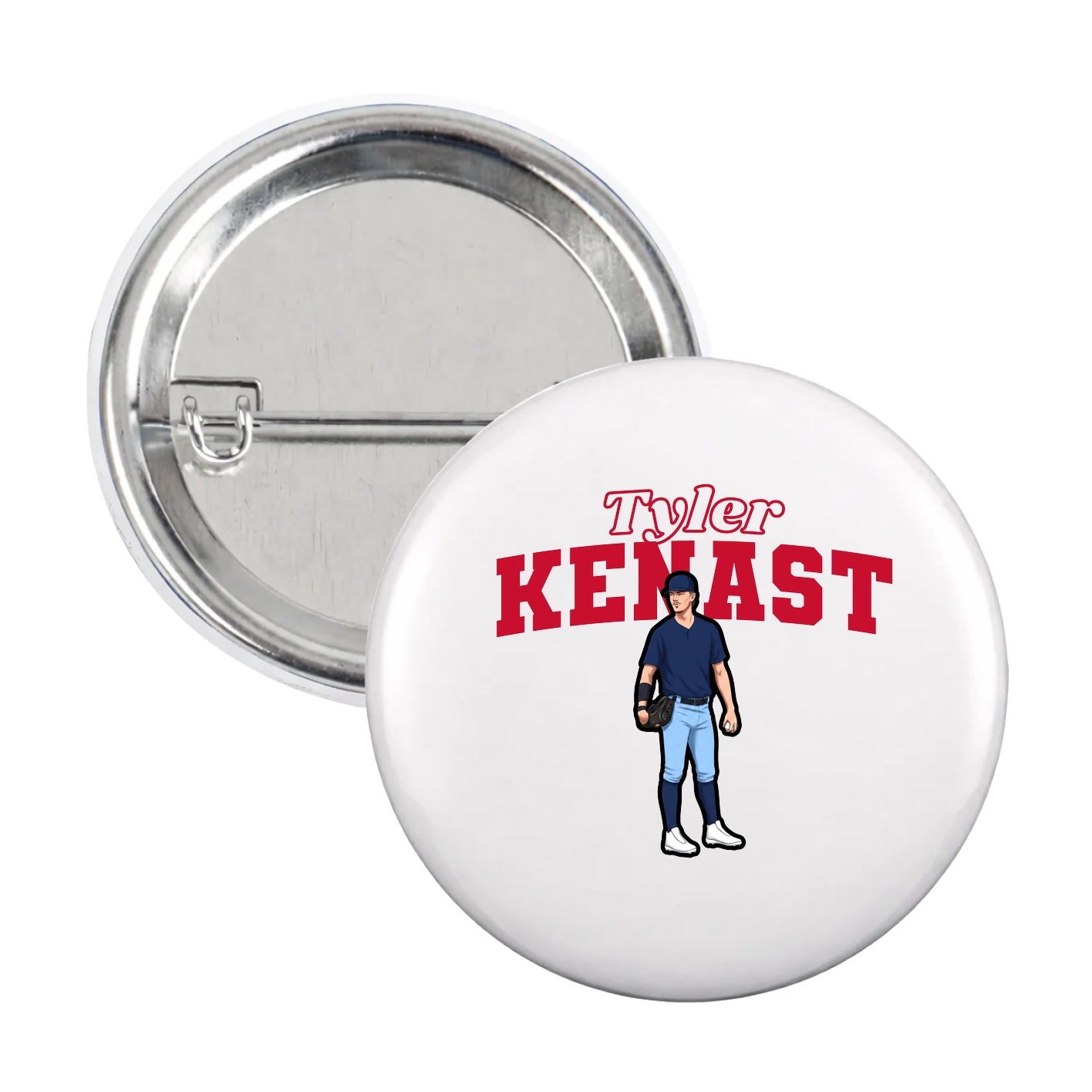 Game Day Button — Name Arch in White