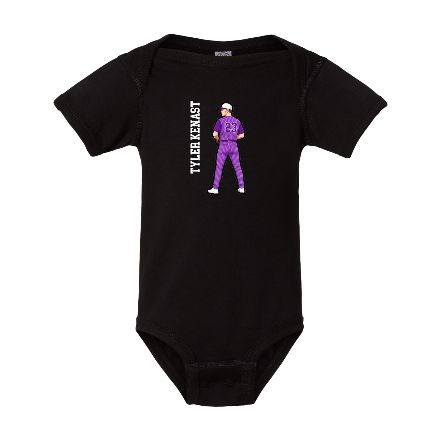 Baby Onesie — Name Vertical in Black