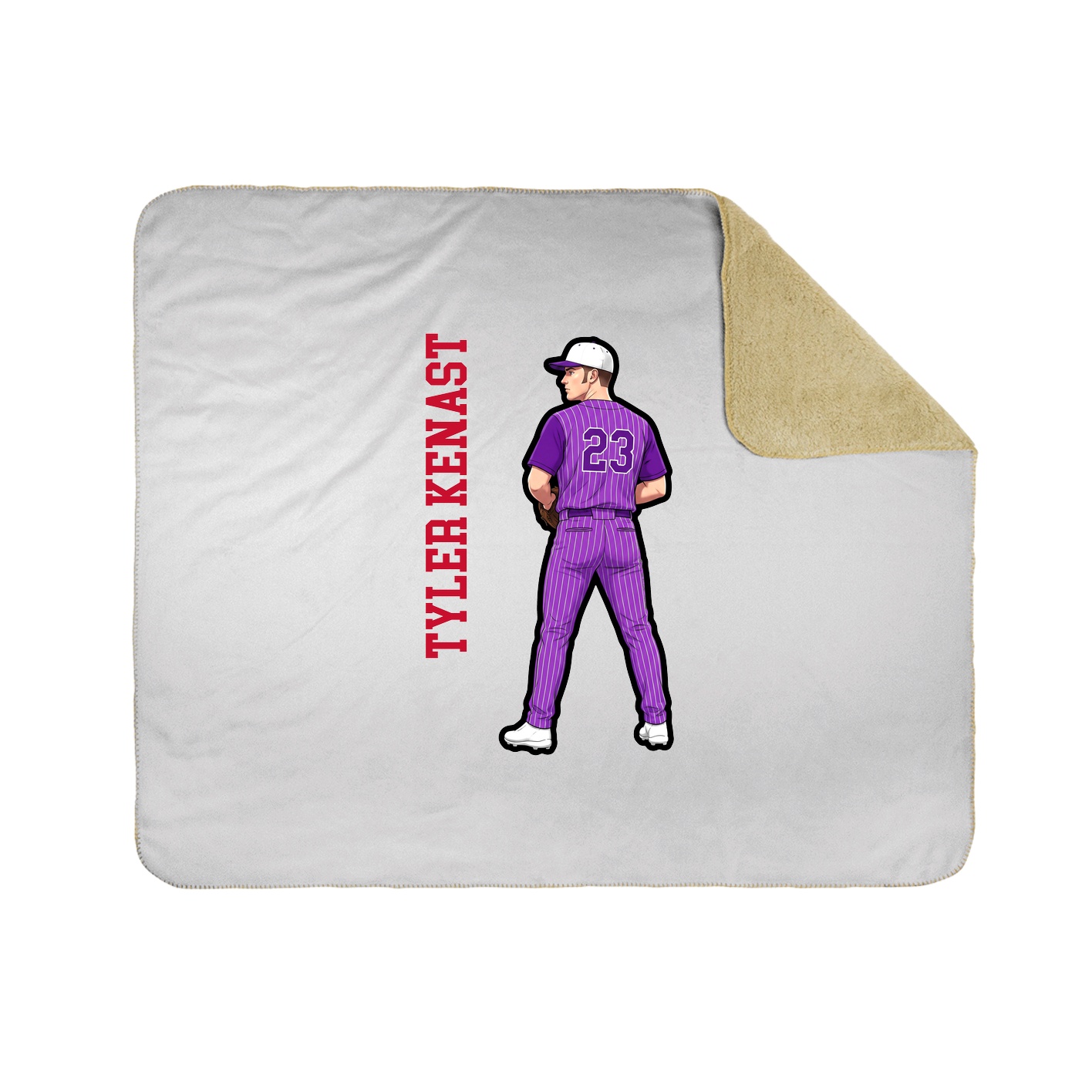 Throw Blanket — Name Vertical in White