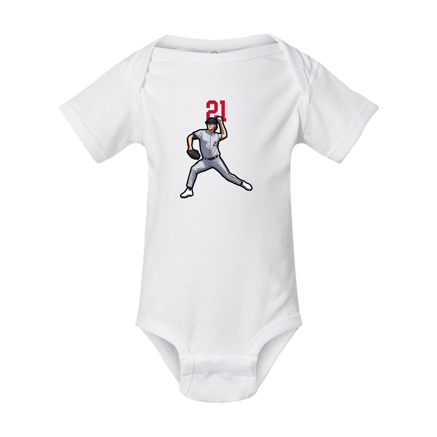 Baby Onesie — Number Top in White