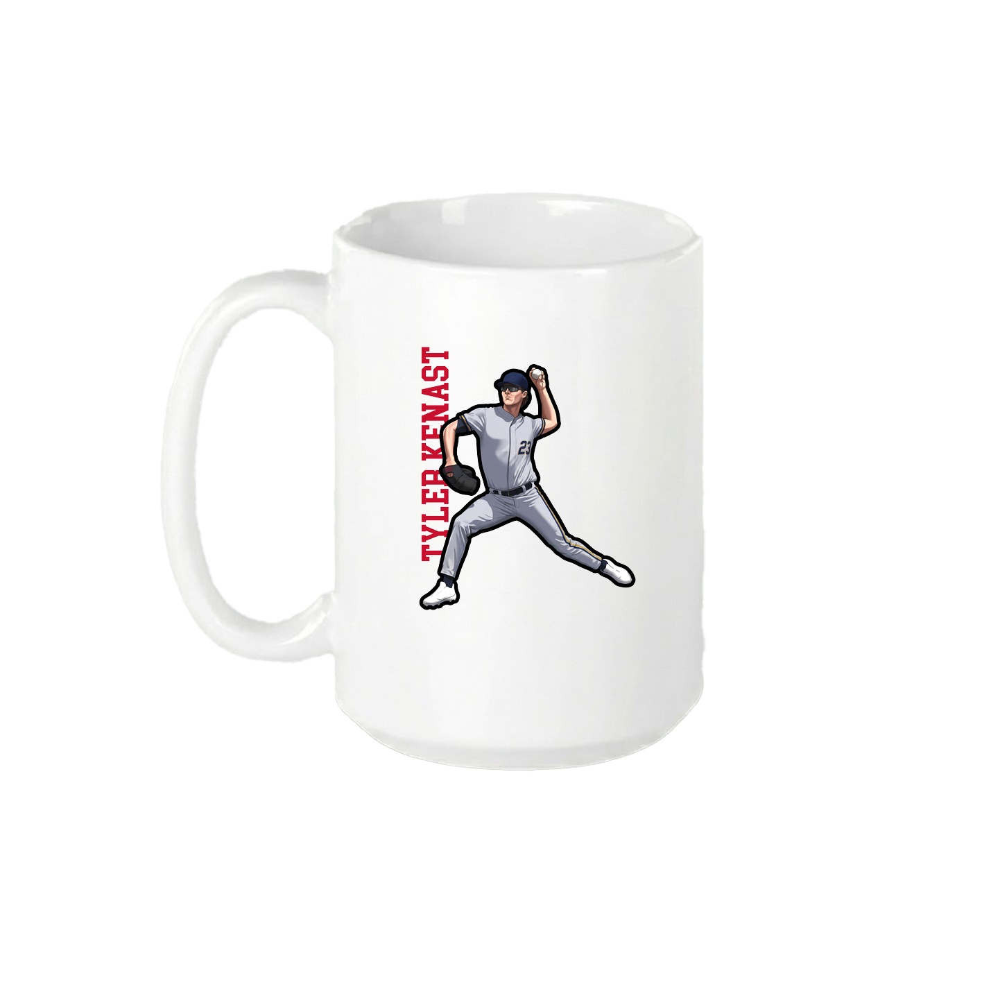 15oz Coffee Mug — Name Vertical in White