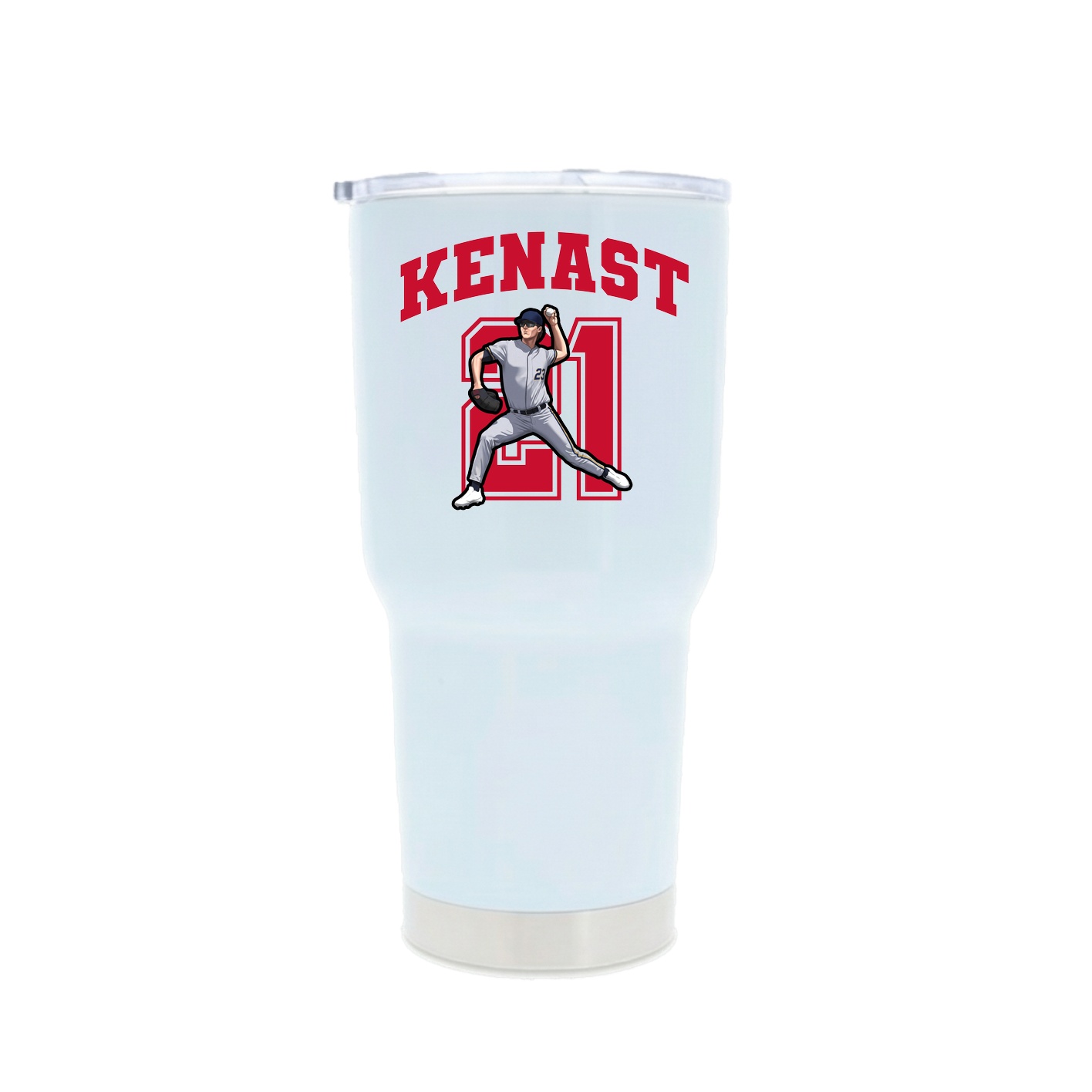 30oz Stainless Steel Tumbler — Number in White