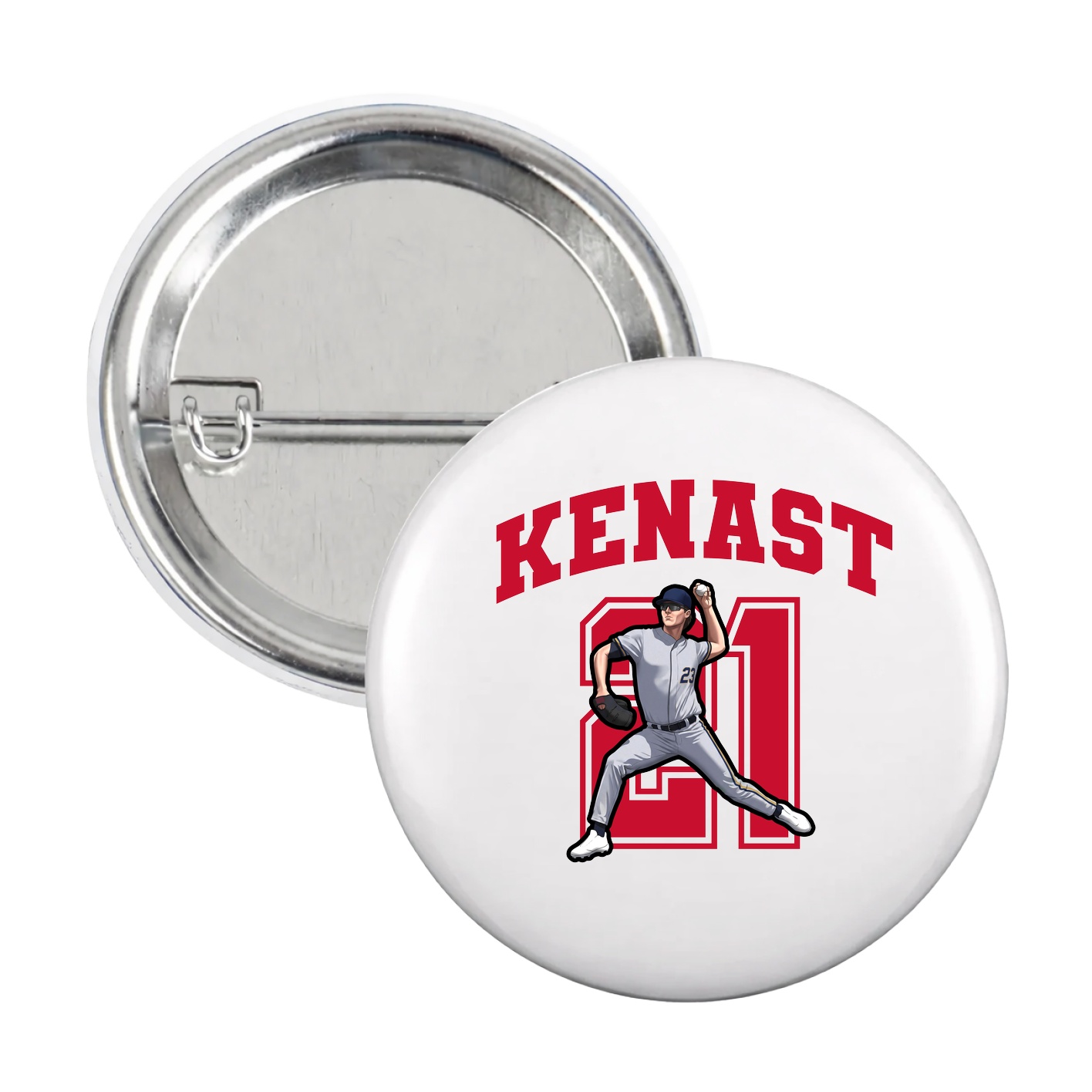 Game Day Button — Number in White